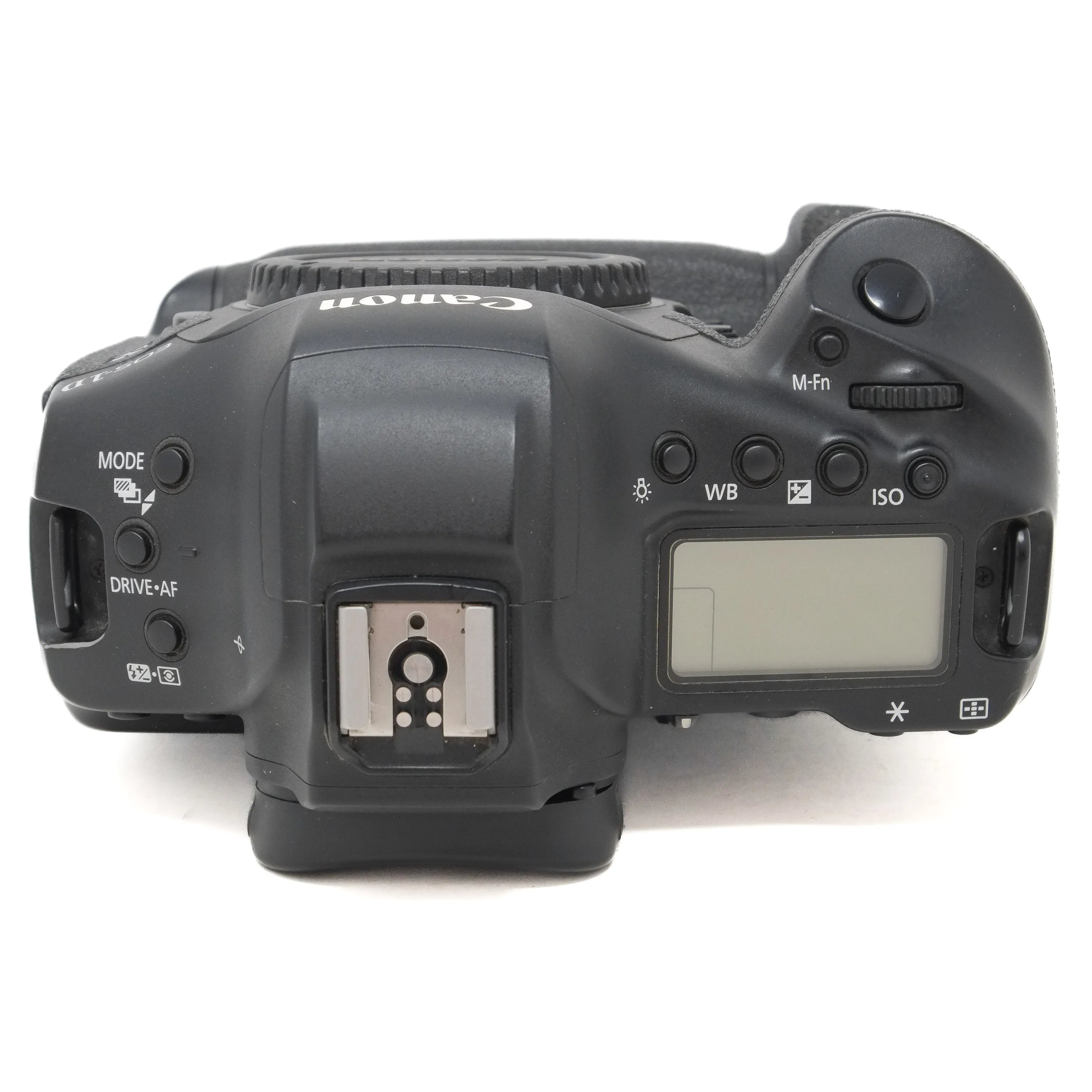 Canon camera body on a white background