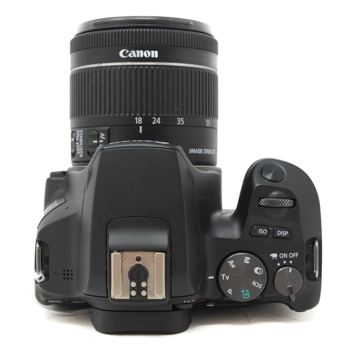 Canon camera with lens on a white background