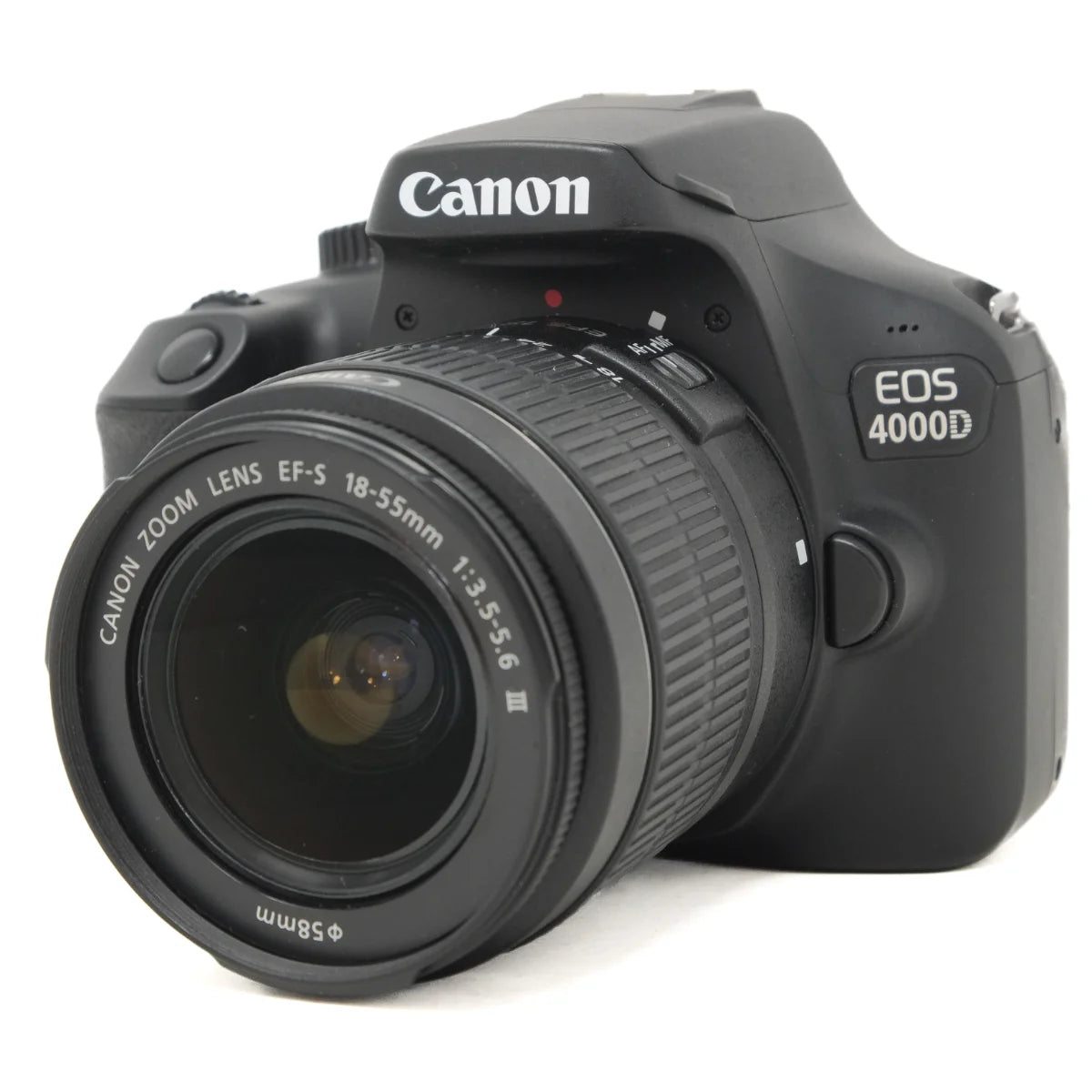 Used Canon EOS 4000D + 18-55mm III Lens - front angle