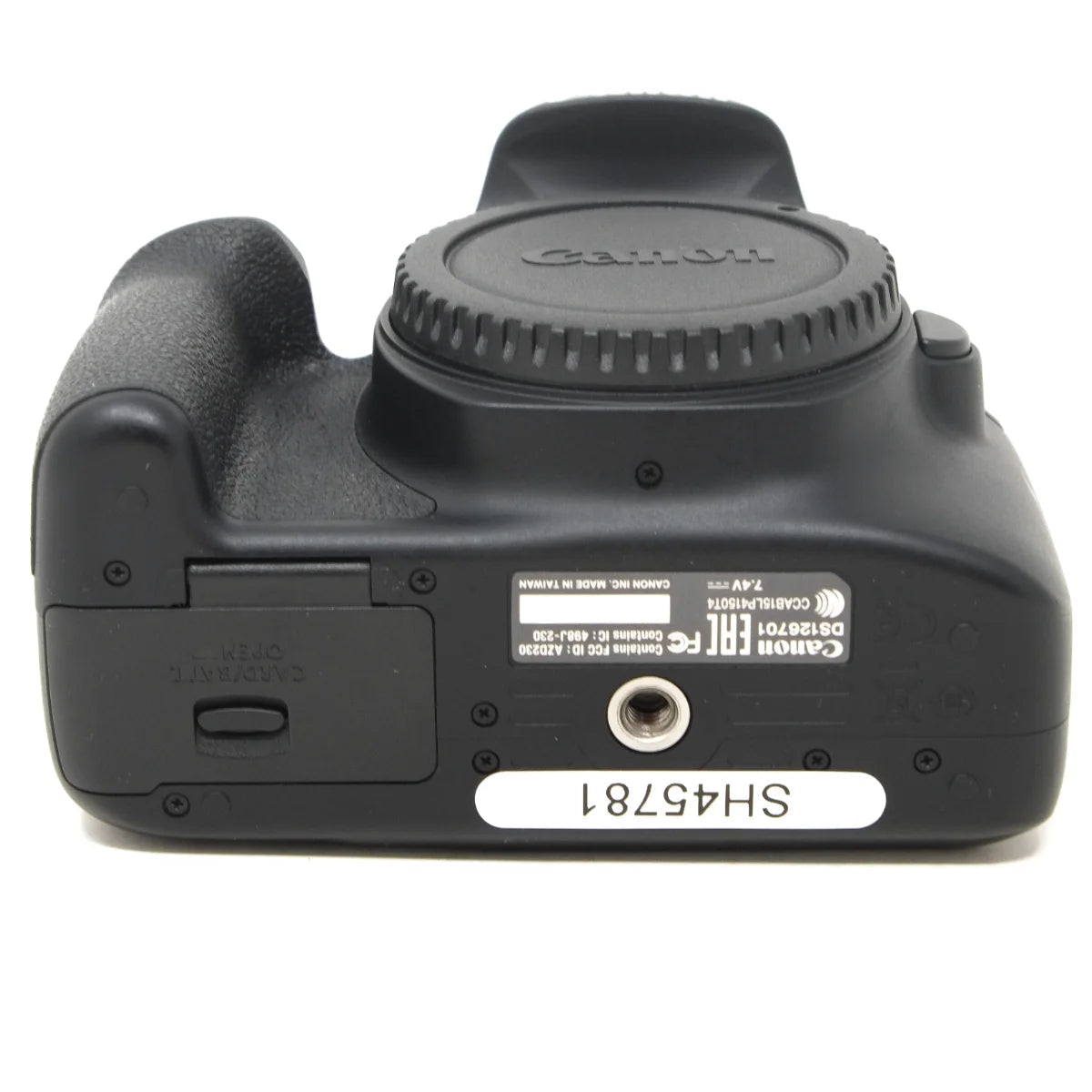 Used Canon EOS 4000D DSLR camera - bottom angle