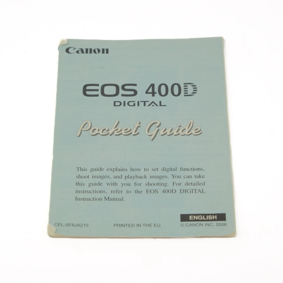 Canon EOS 400D Digital Pocket Guide on a white background