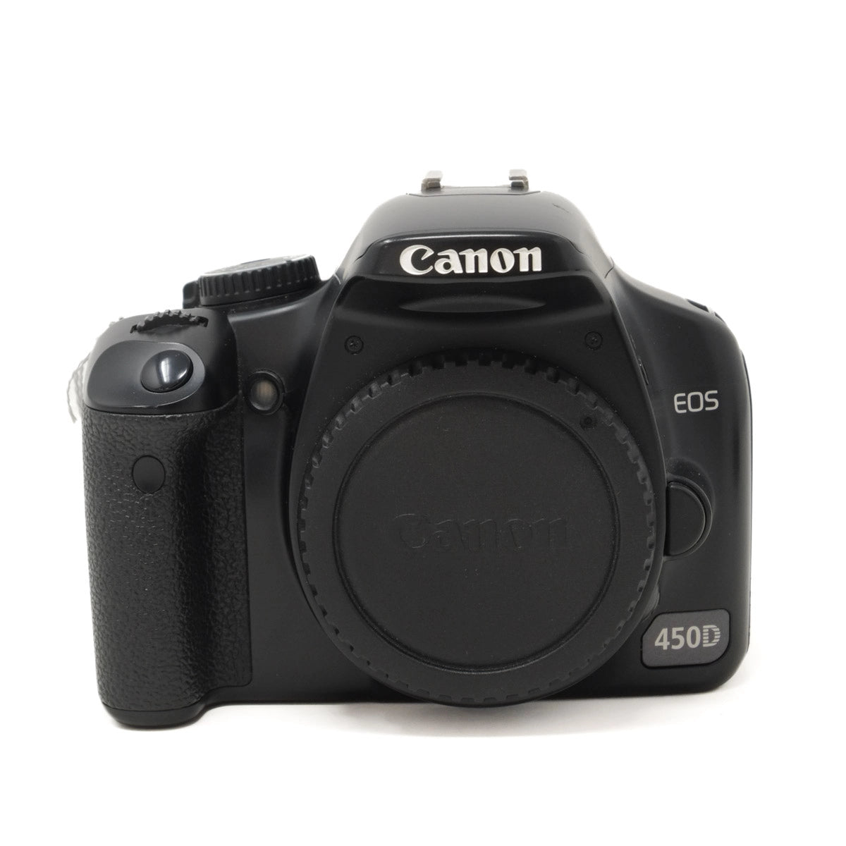 Canon EOS 450D camera body on a white background