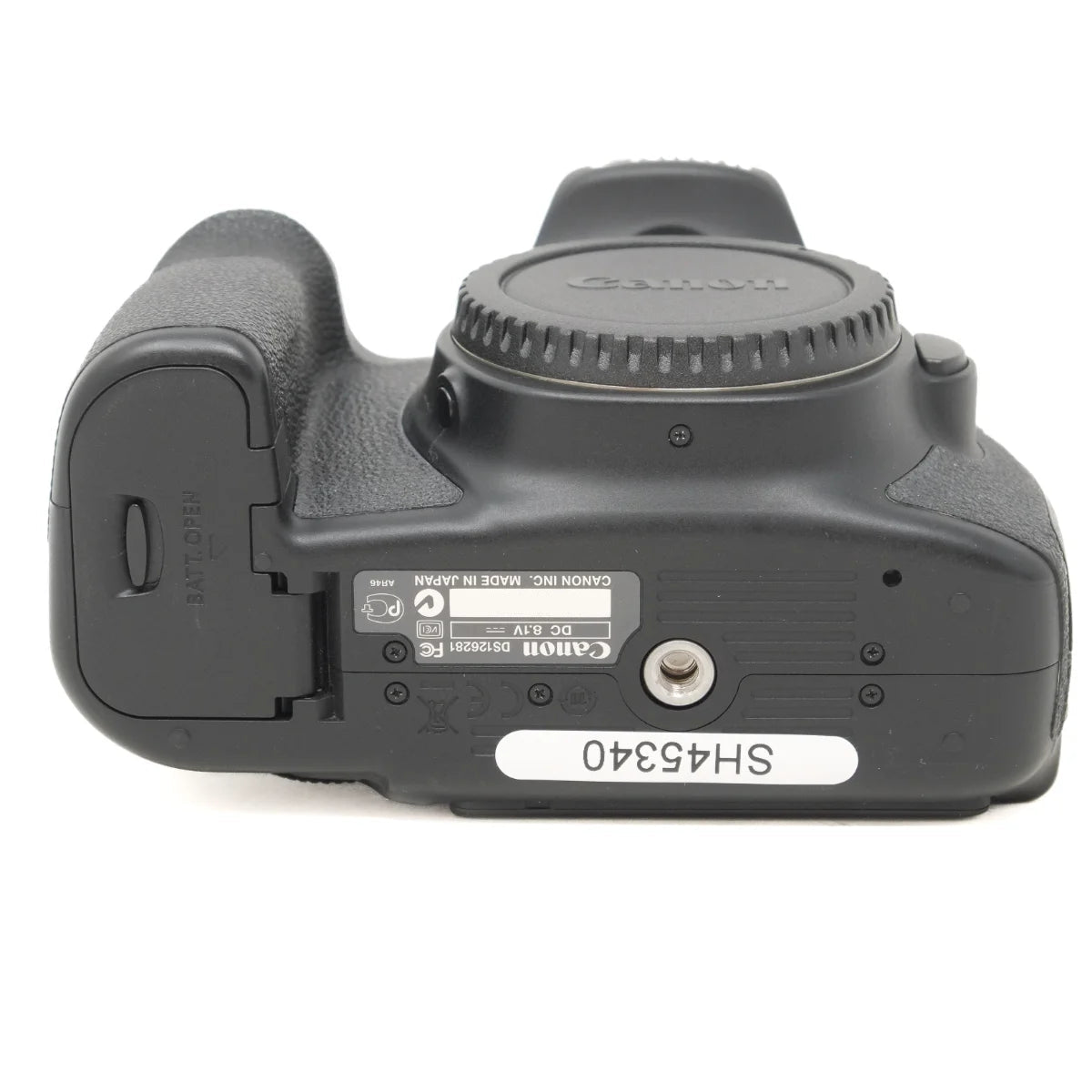Used Canon EOS 60D DSLR camera - bottom angle