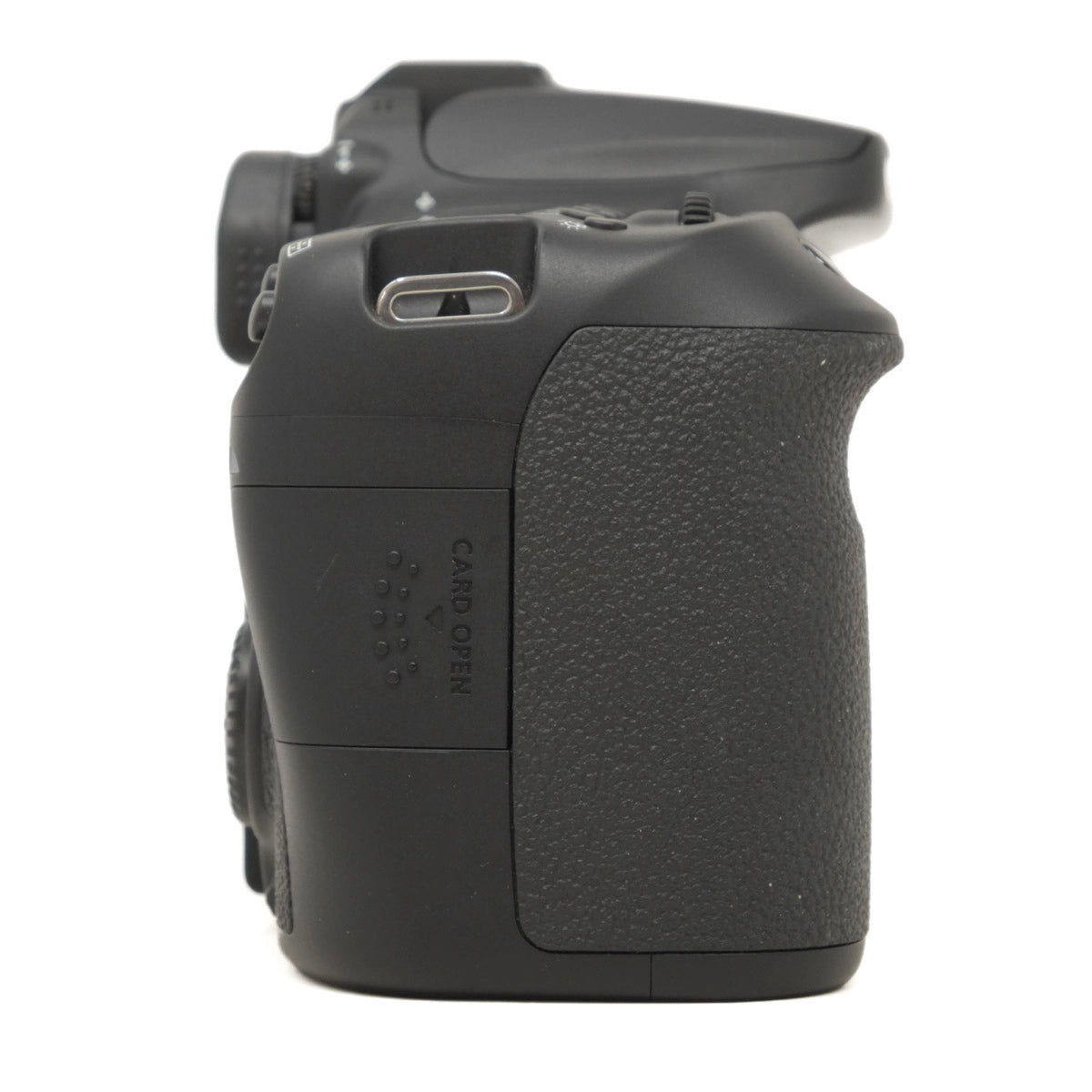 Used Canon EOS 70D DSLR camera with only 2,155 ACT. - side angle