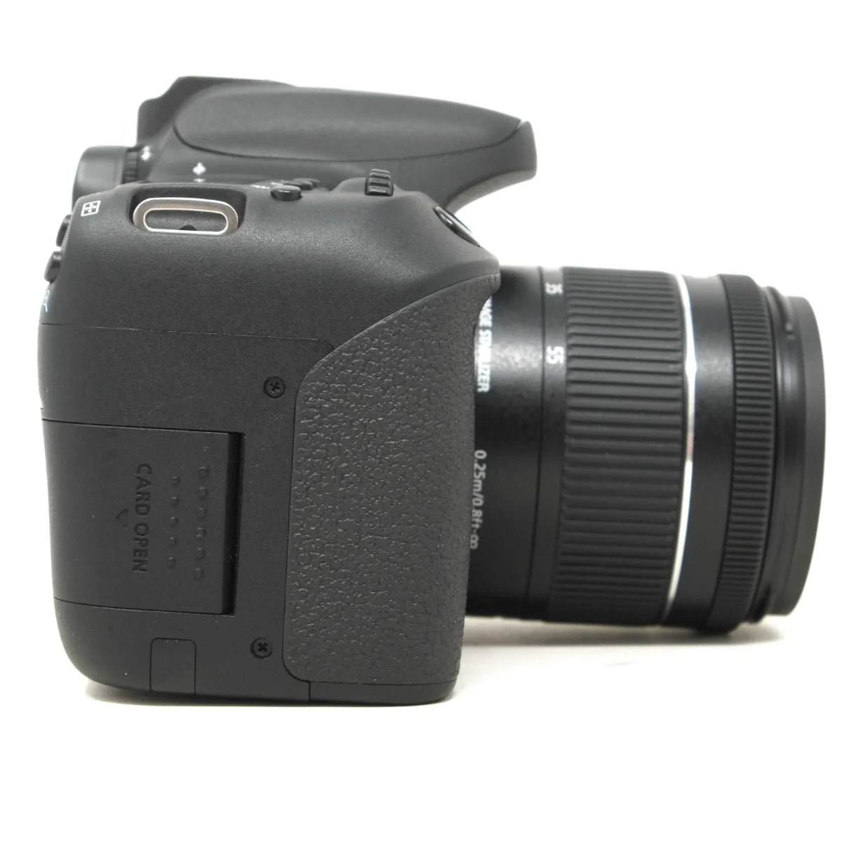 Used Canon EOS 77D + 18-55mm IS STM Lens - side angle
