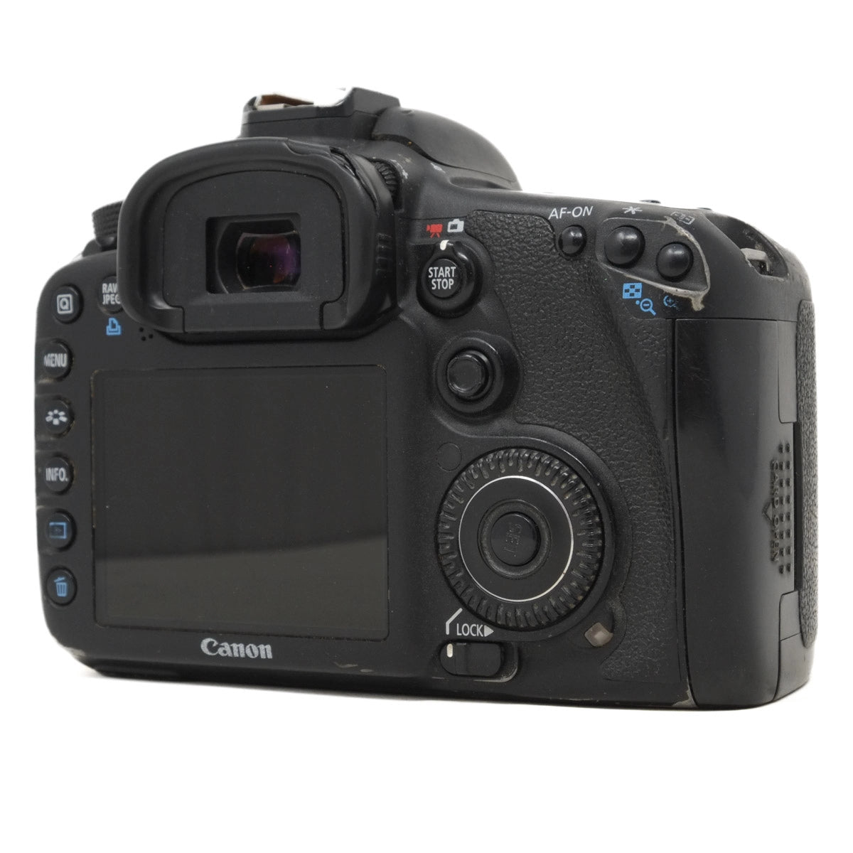 Canon camera body on a white background