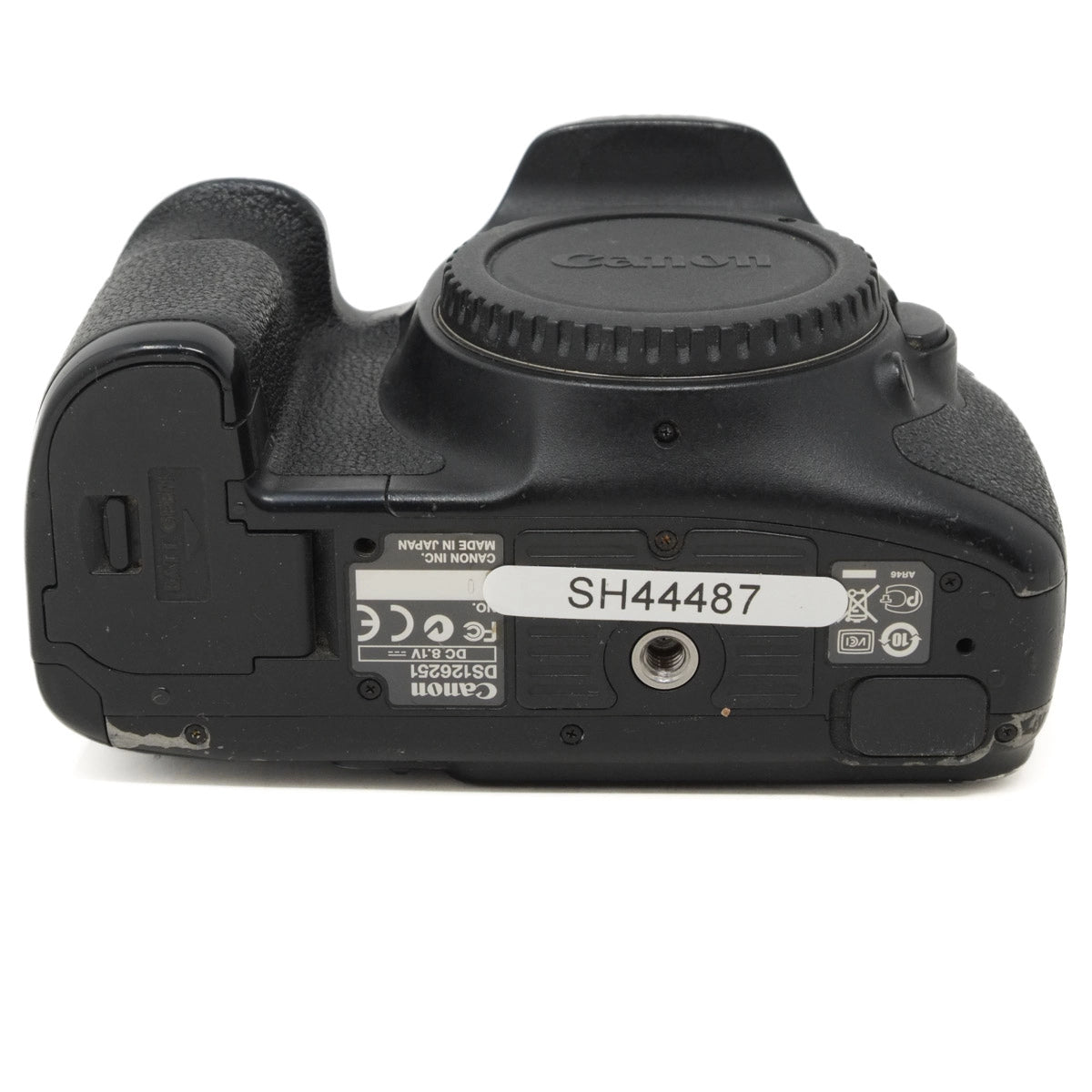 Canon camera body on a white background