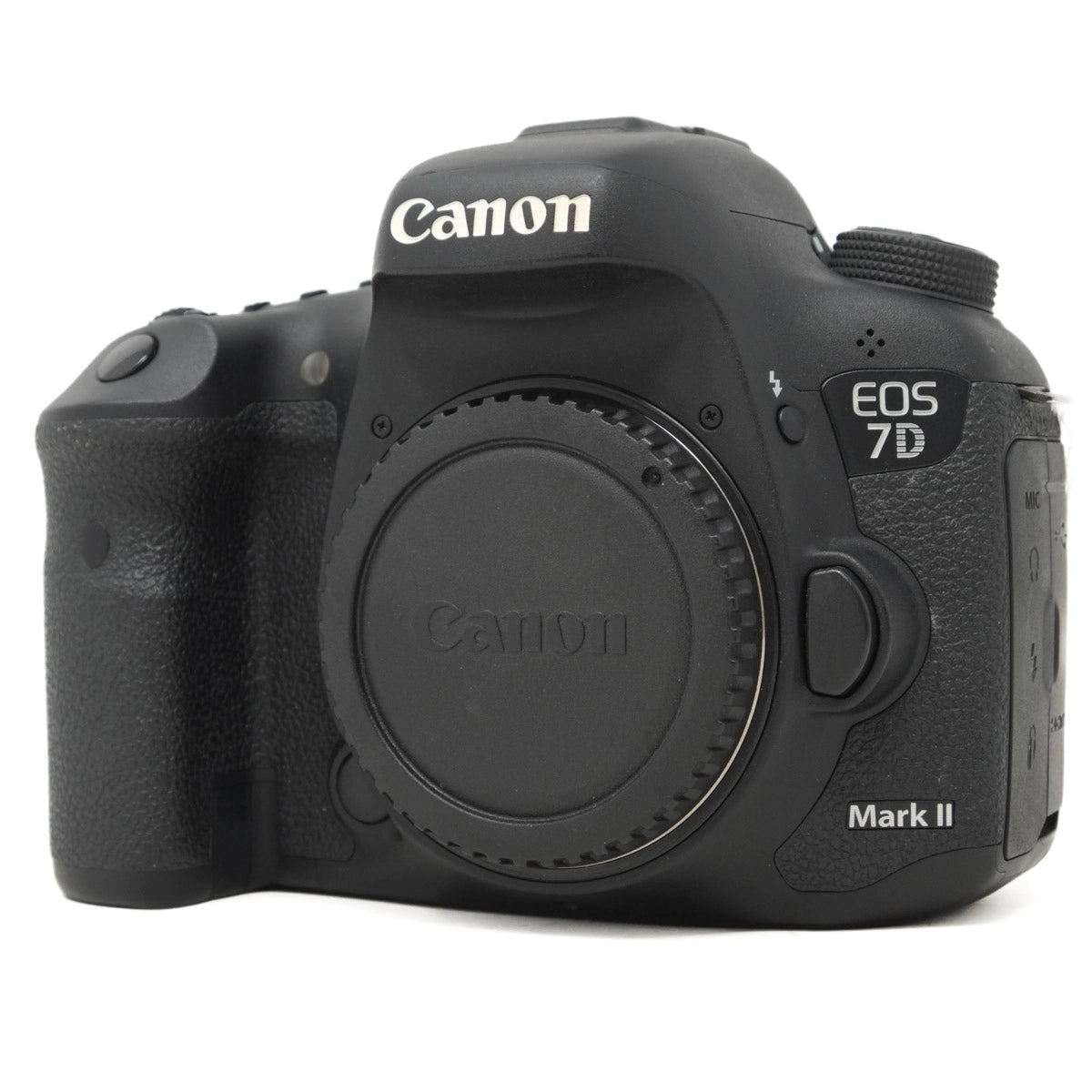 Canon EOS 7D Mark II camera body on a white background