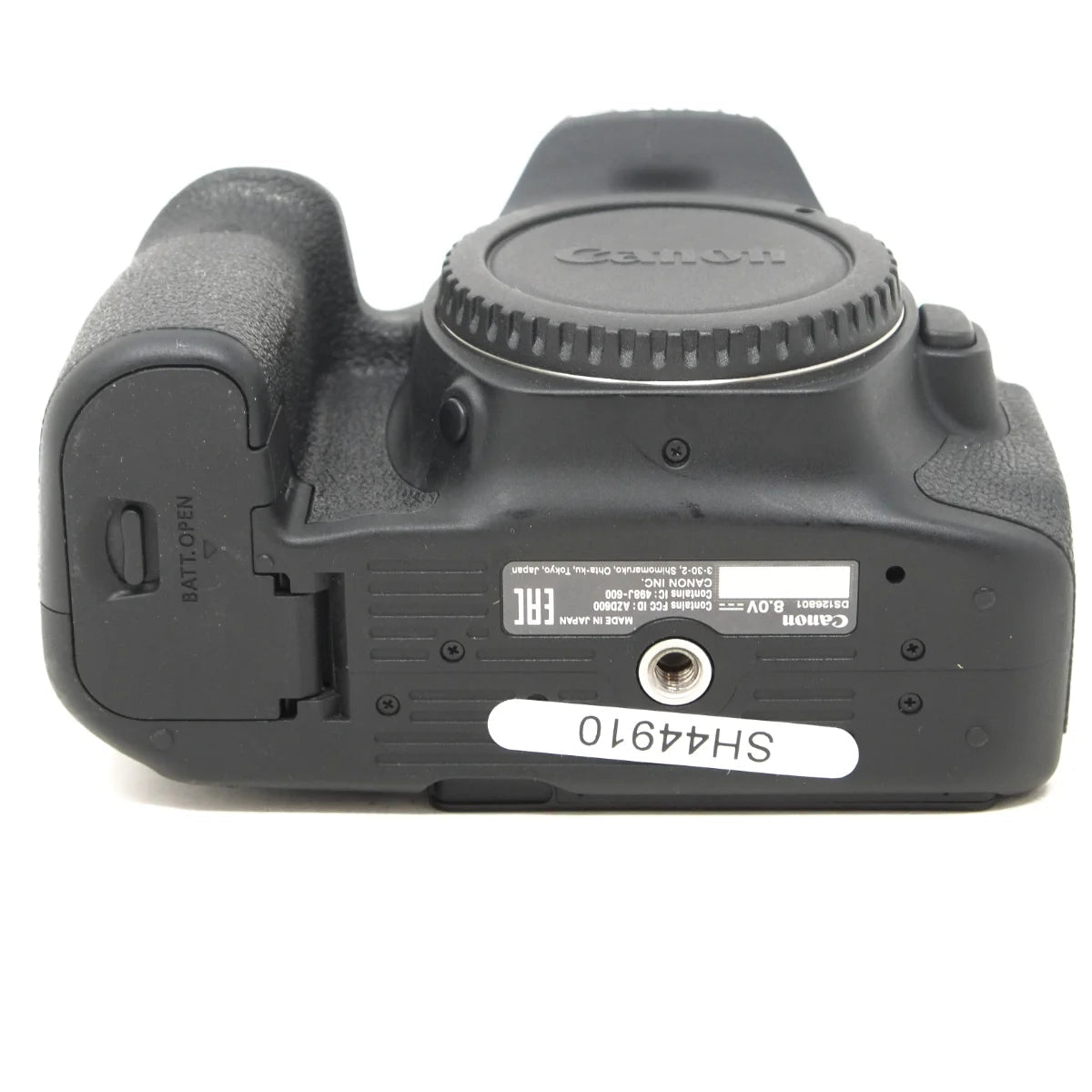 Used Canon EOS 90D DSLR camera - bottom angle