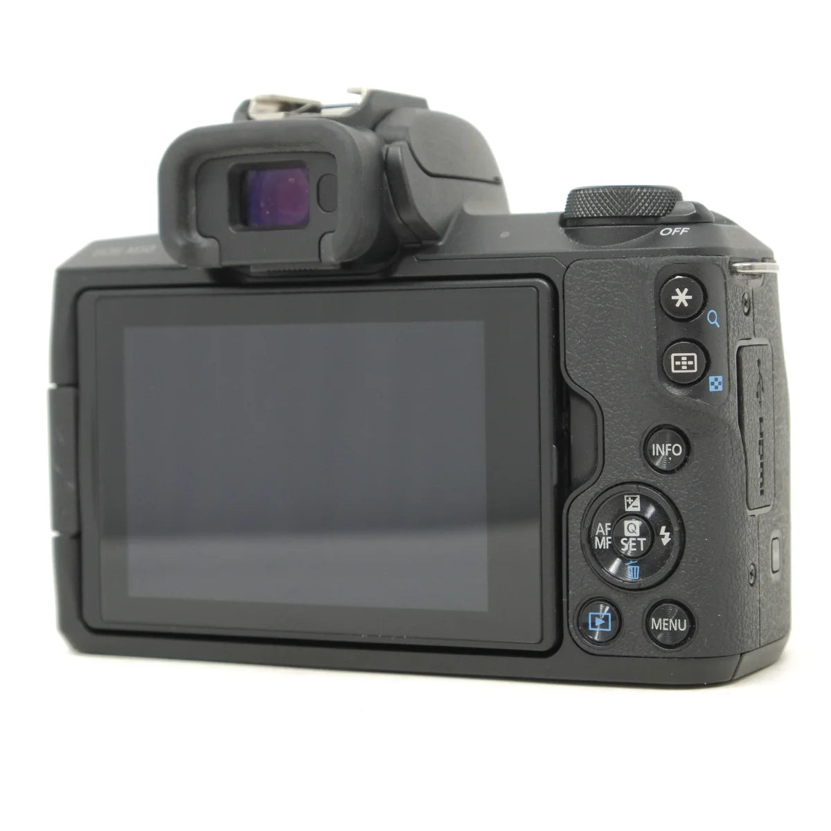 Used Canon EOS M50 Mirrorless camera with M 15-45mm Lens - back angle
