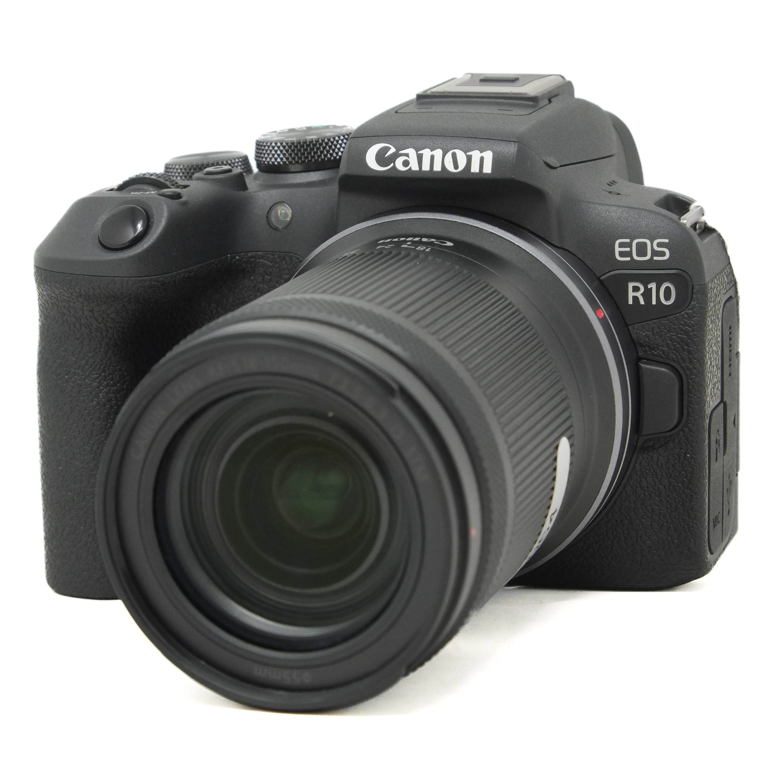 Canon EOS R10 camera on a white background