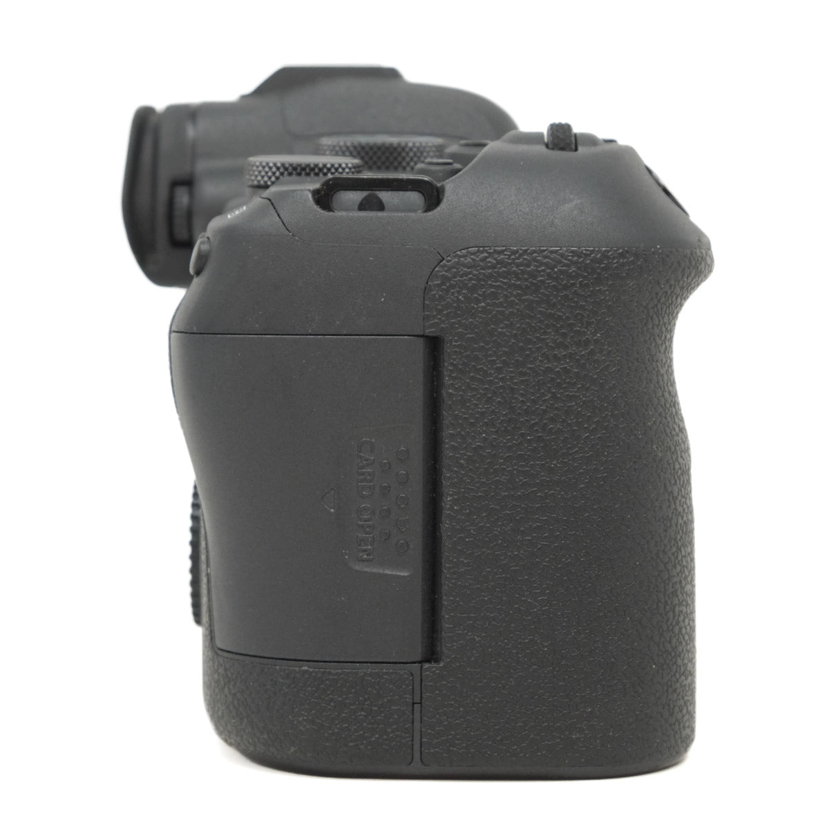 Black camera side angle on a white background