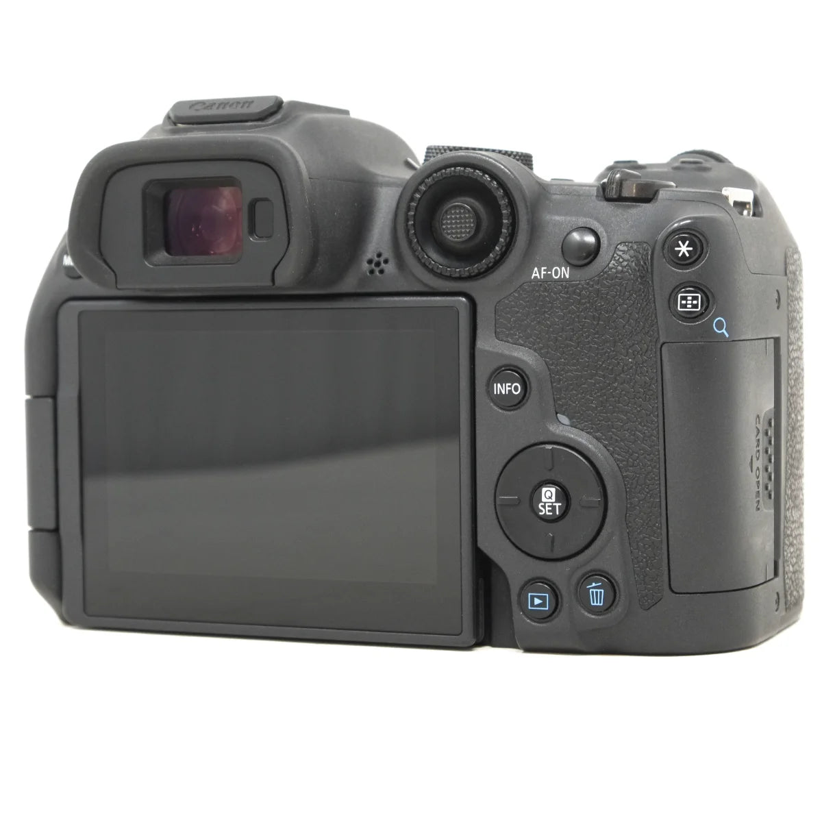 Used Canon EOS R7 mirrorless camera body - back angle