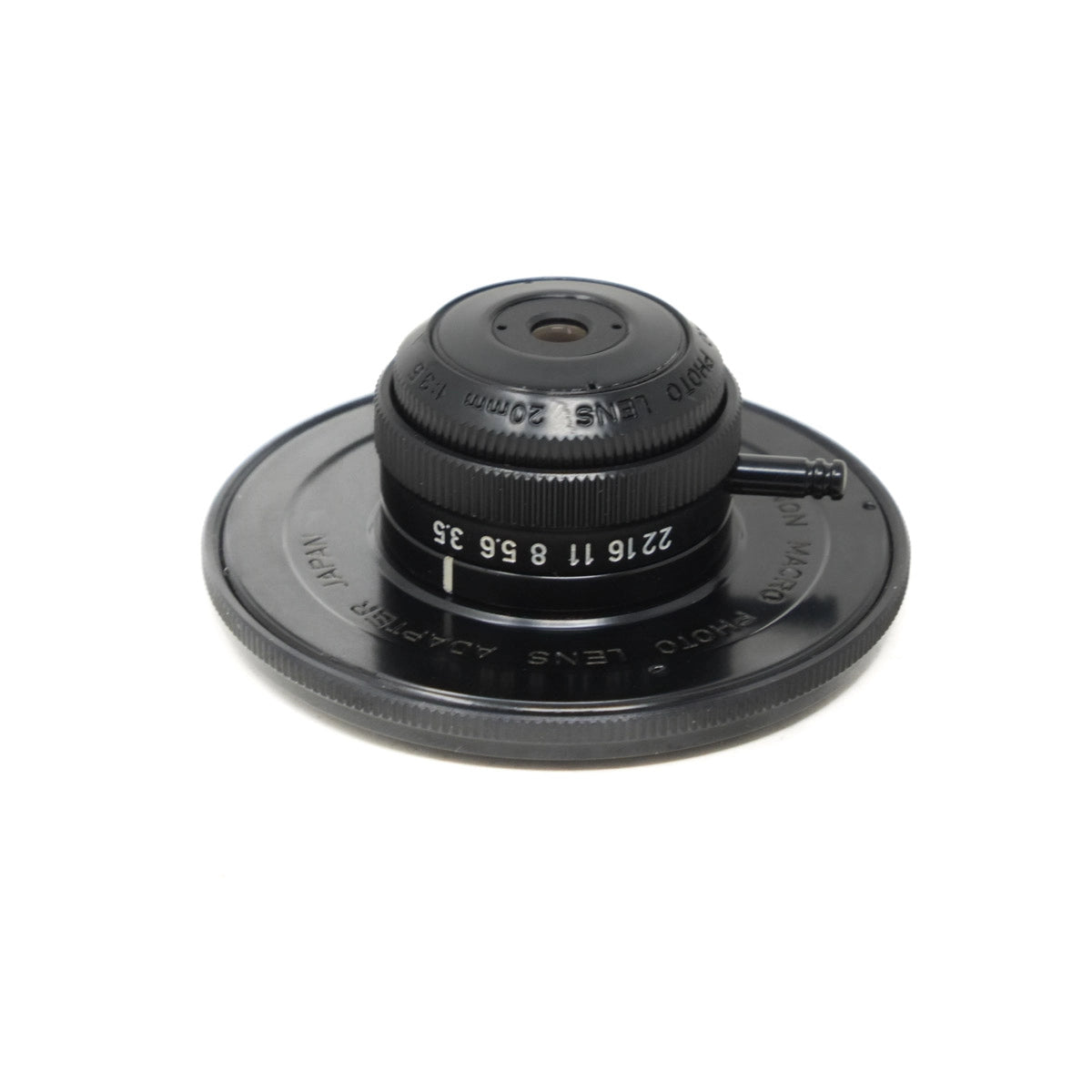 Vintage camera lens on a white background