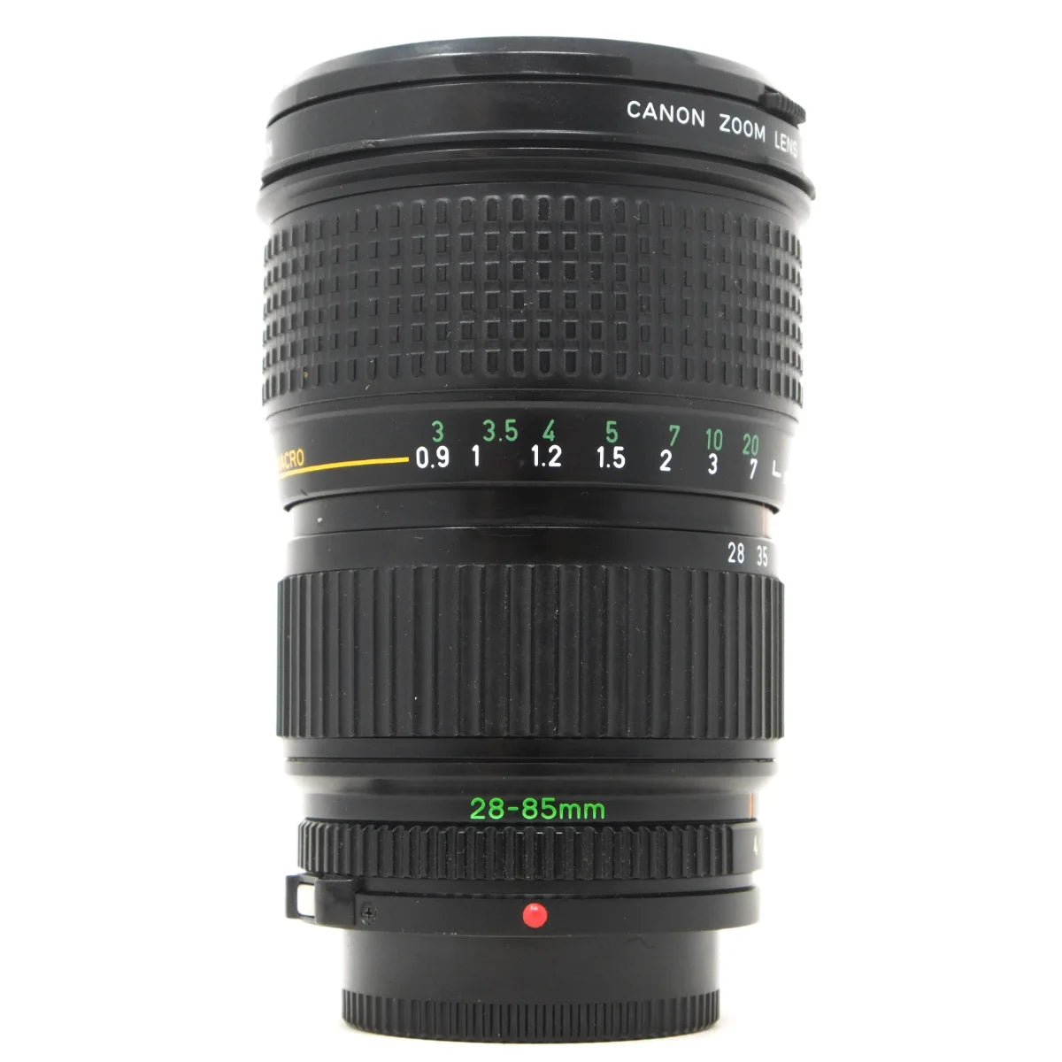 Used Canon FD 28-85mm F4 film lens - front angle