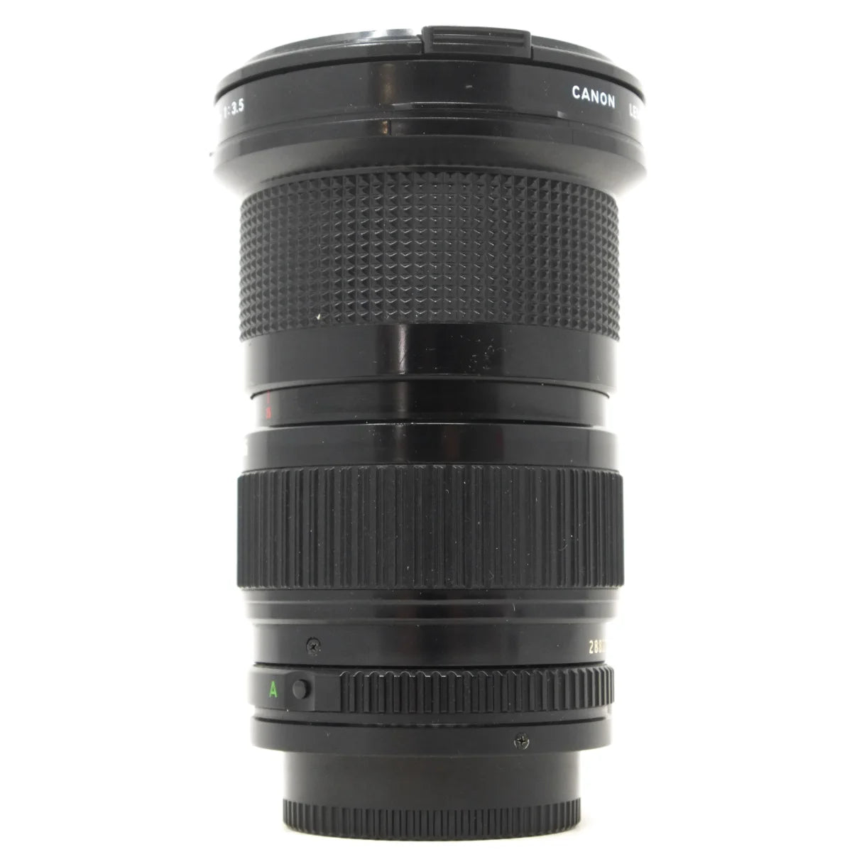 Used Canon FD 35-105mm F3.5 film lens - side angle