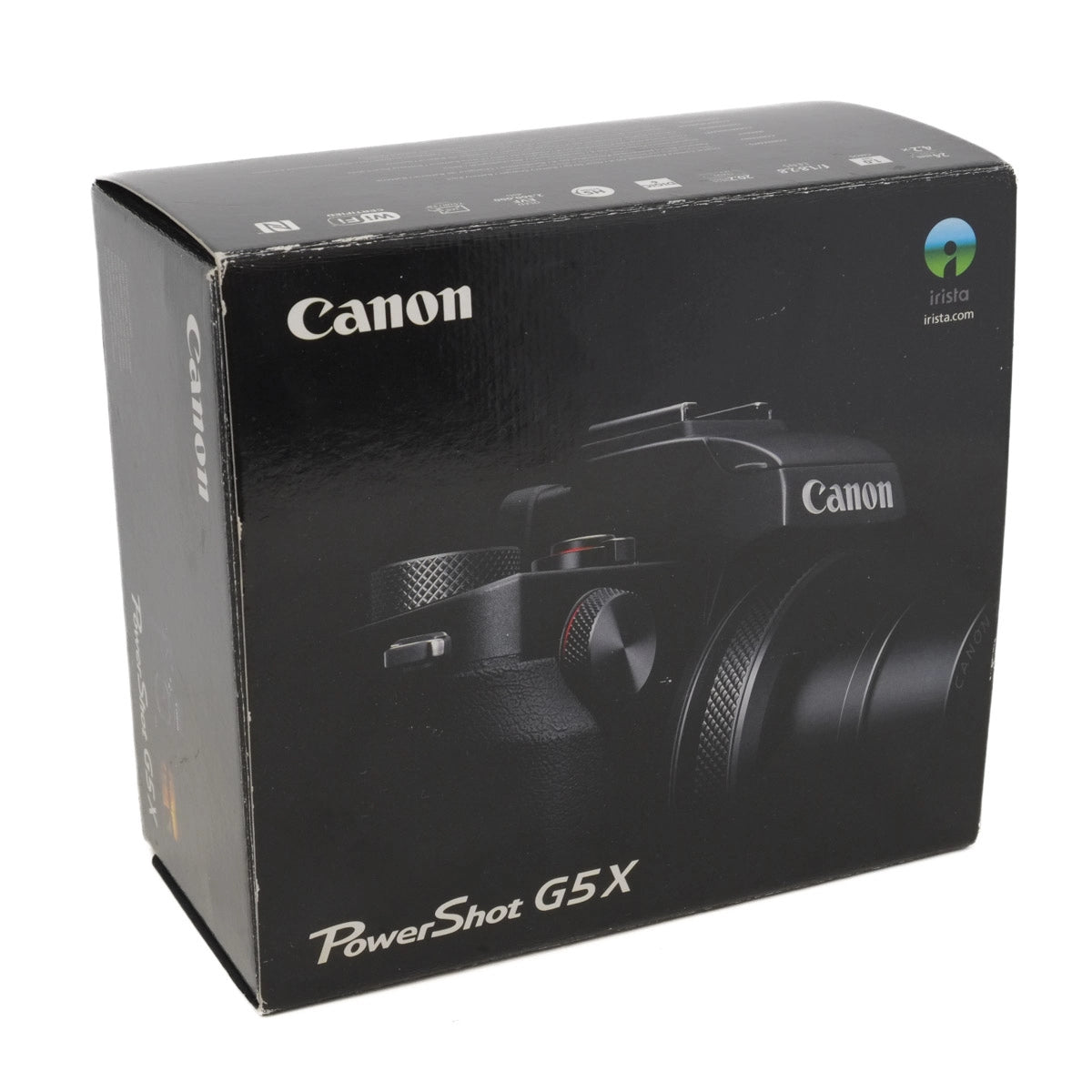 Canon PowerShot G5 X camera packaging on a white background
