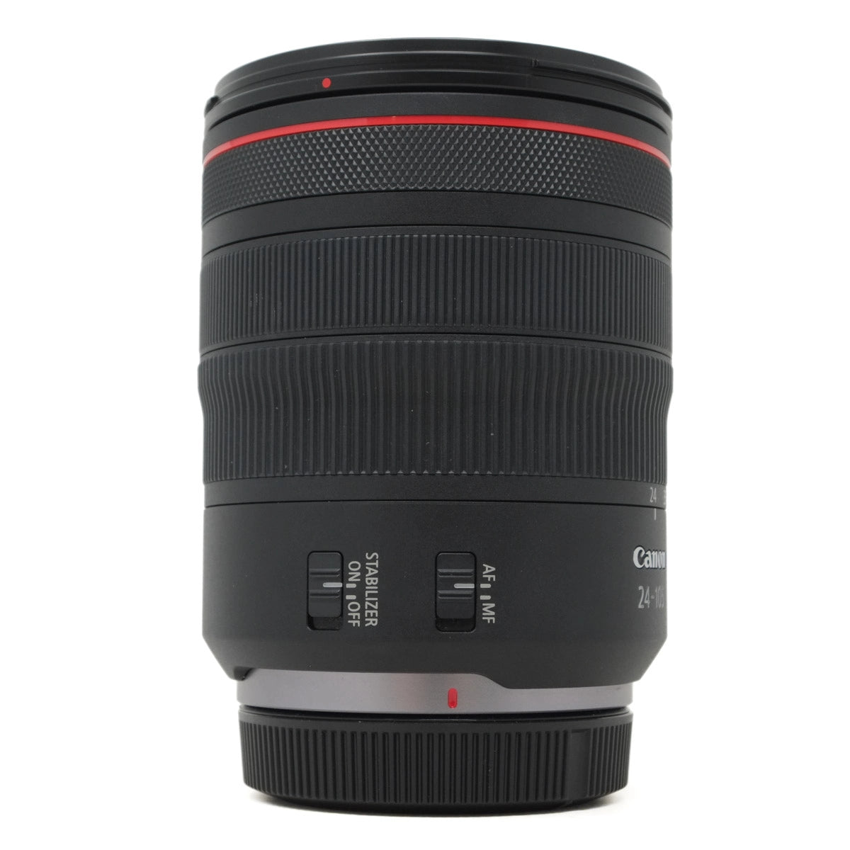 Camera lens with Canon branding on a white background