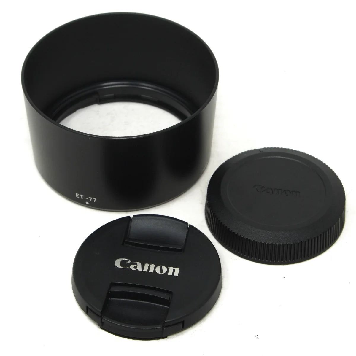 Used Canon RF 85mm F2 IS STM Lens - lens hood and caps