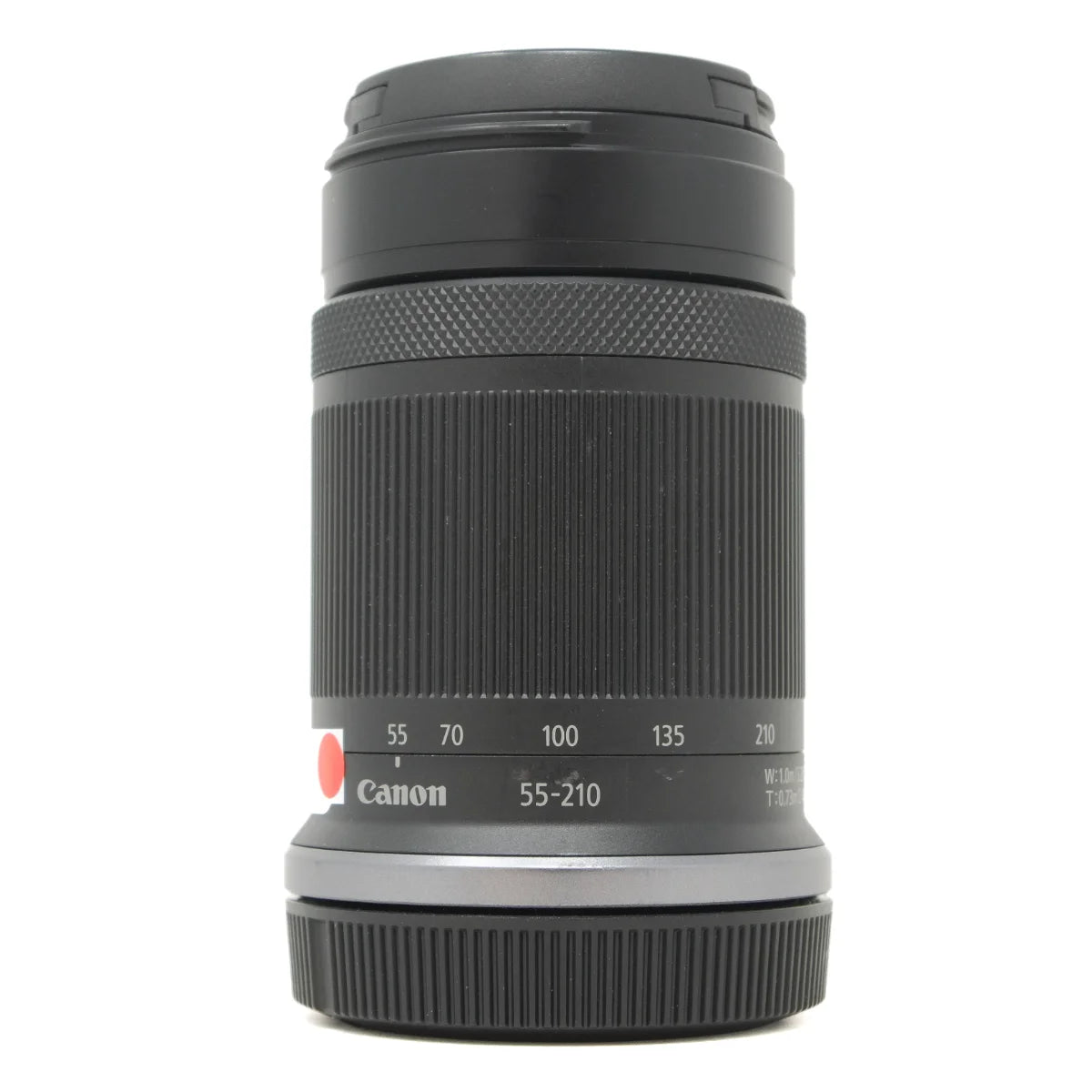 Used Canon RF-S 55-210mm F5-7.1 IS STM lens - front angle