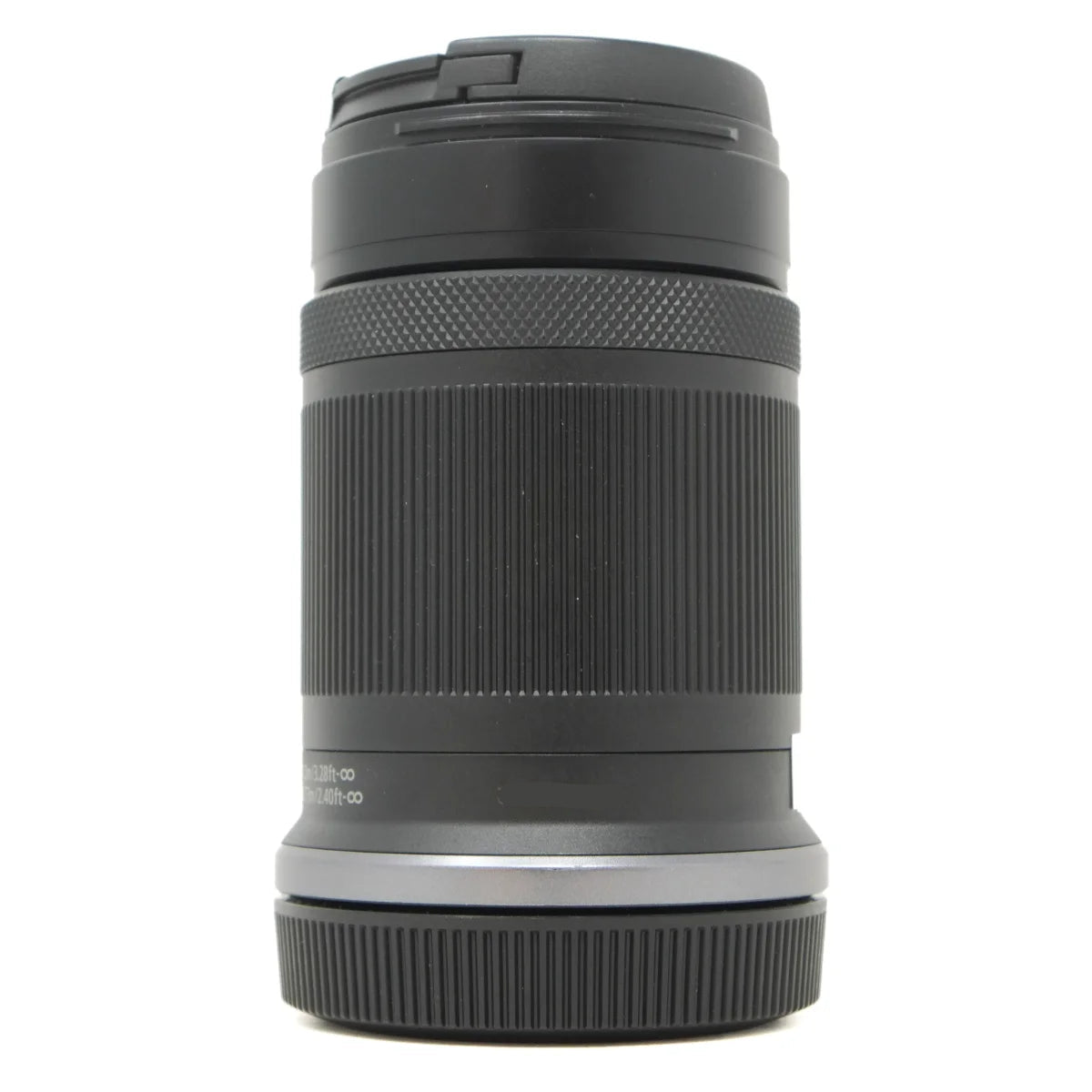 Used Canon RF-S 55-210mm F5-7.1 IS STM lens - side angle