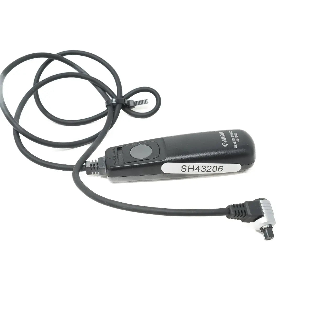 Camera remote control with cable on a white background