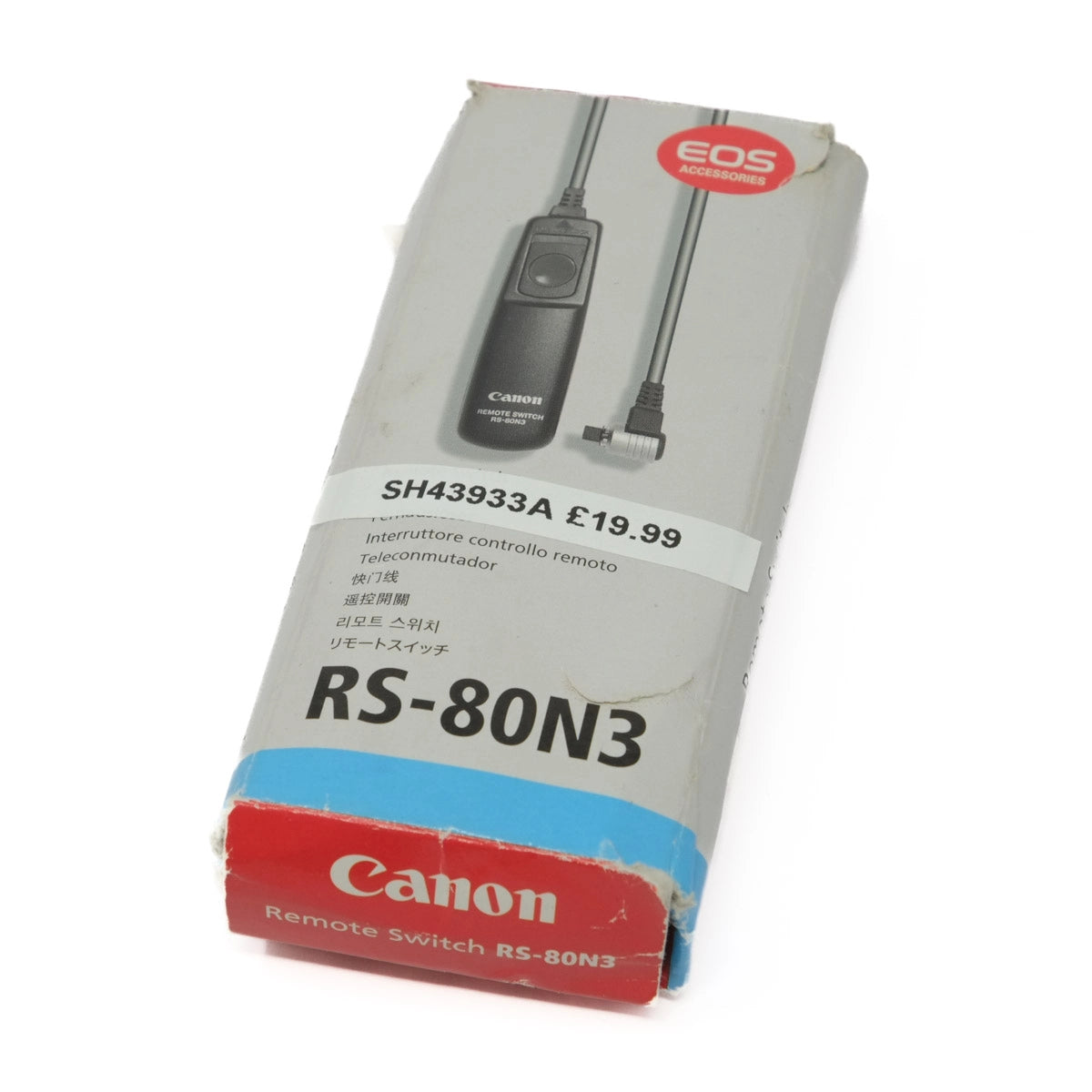 Canon RS-80N3 remote switch packaging on a white background