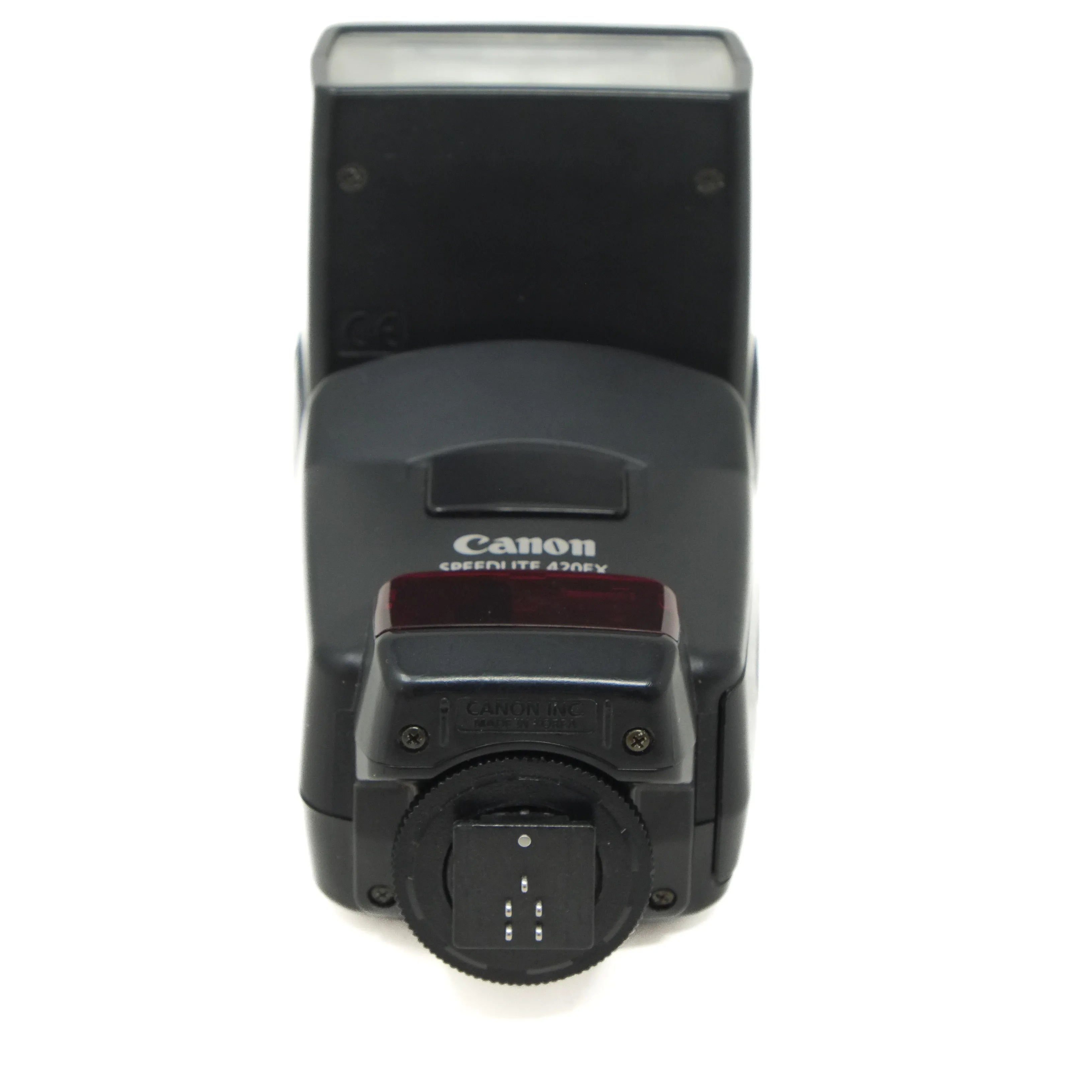 Canon camera flash on a white background