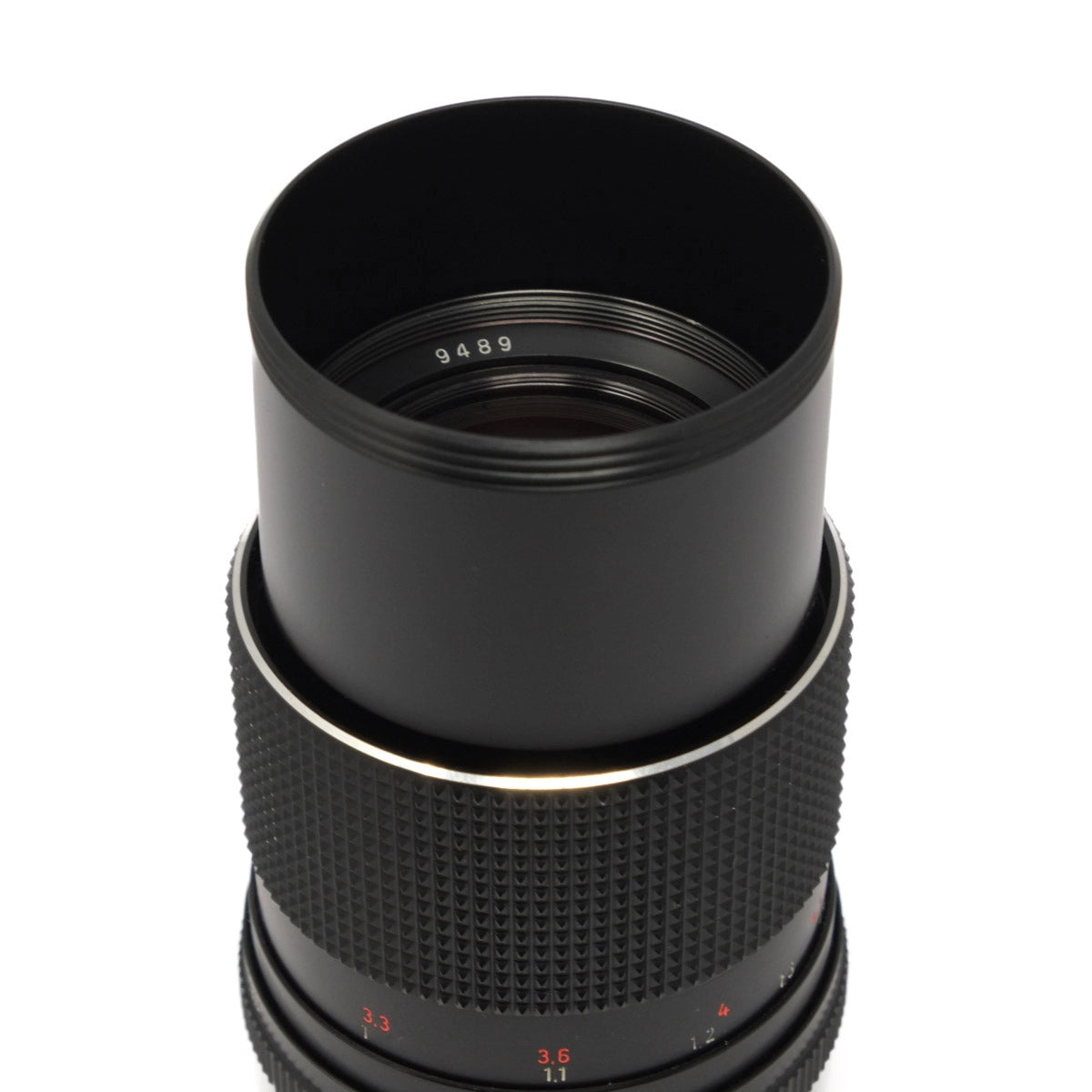 Camera lens hood on a white background