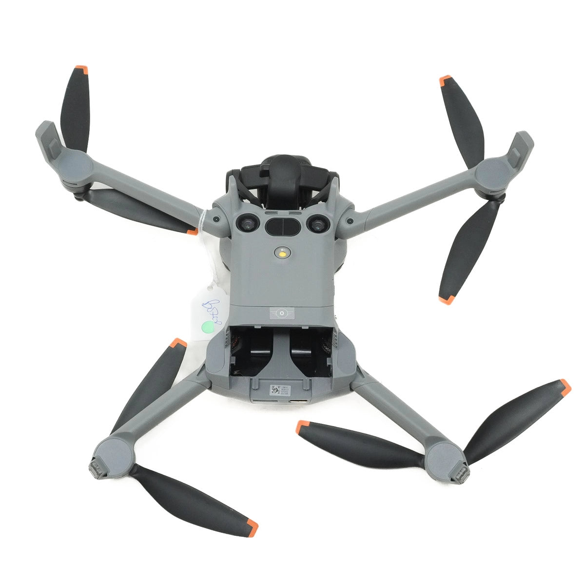 Gray drone with extended arms on a white background