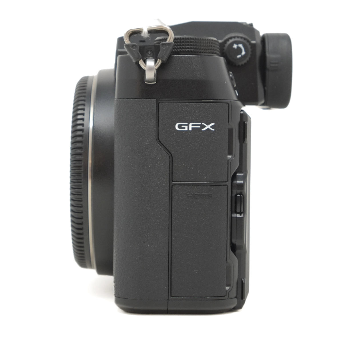 Black GFX camera on a white background