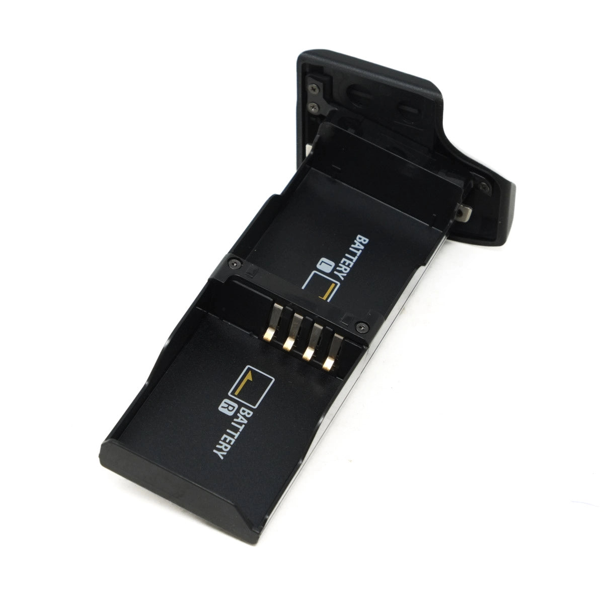 Black electronic component on a white background