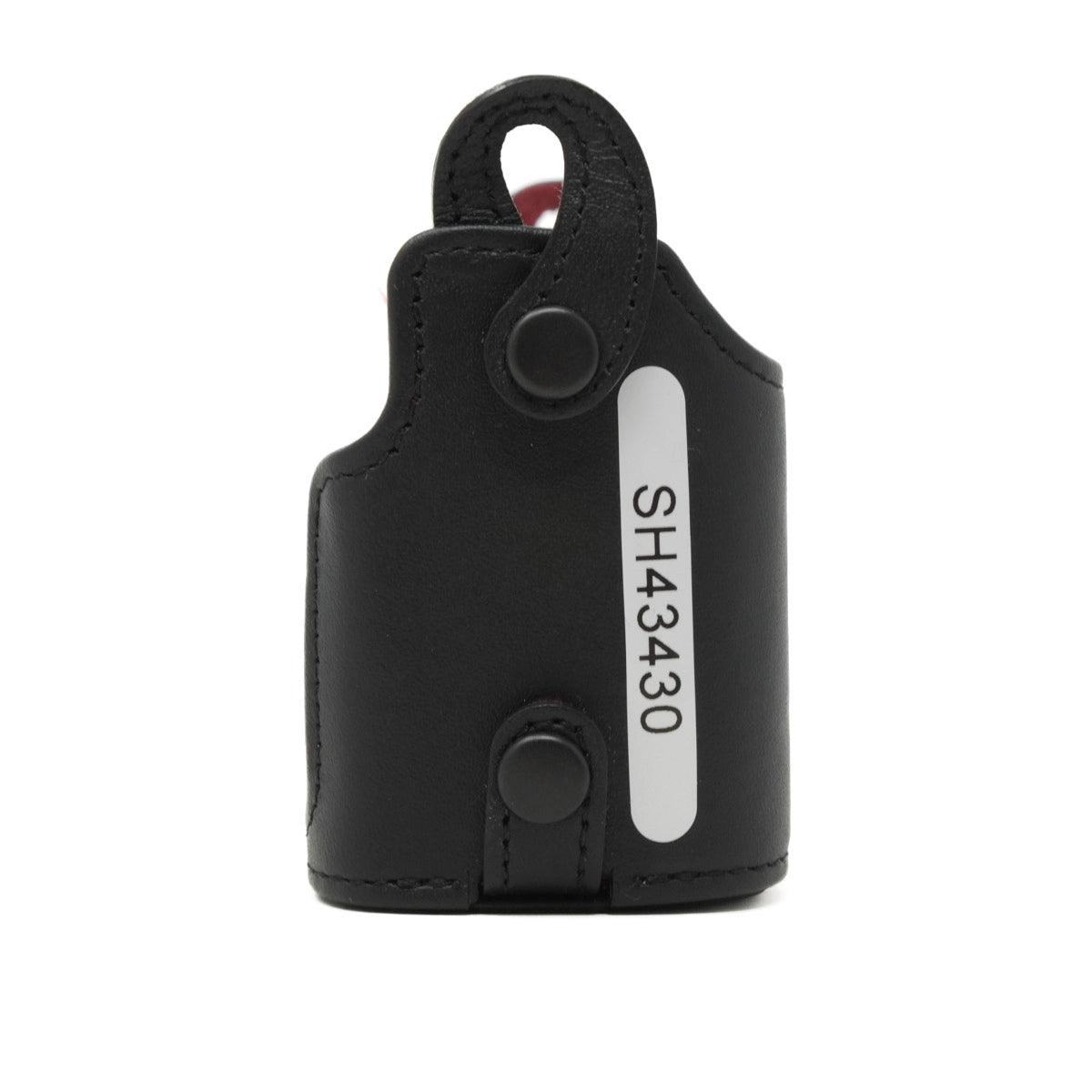 Black leather pouch with a label 'SH43430' on a white background