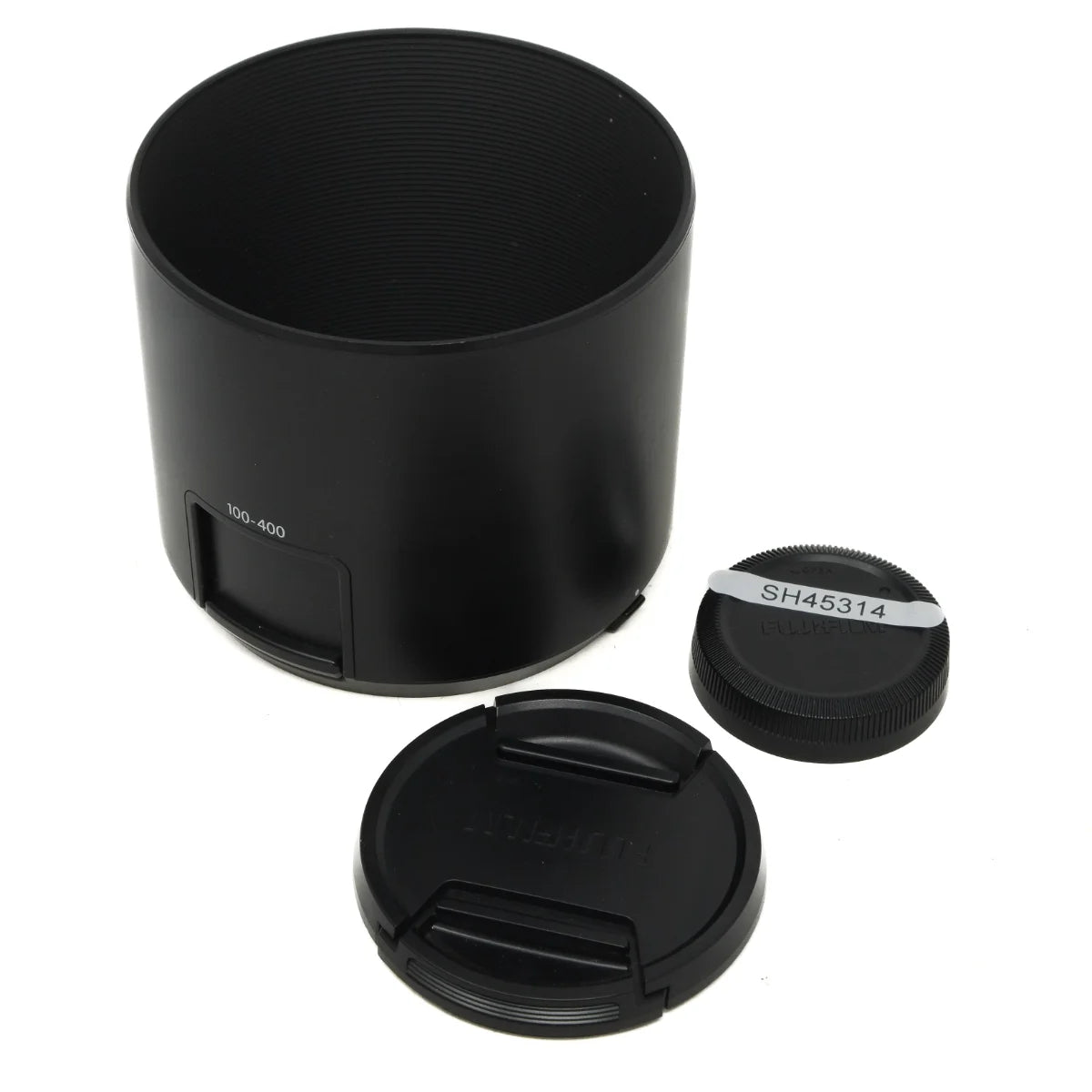 Used Fujifilm XF 100-400mm F4.5-5.6 R LM OIS WR lens - lens hood and caps