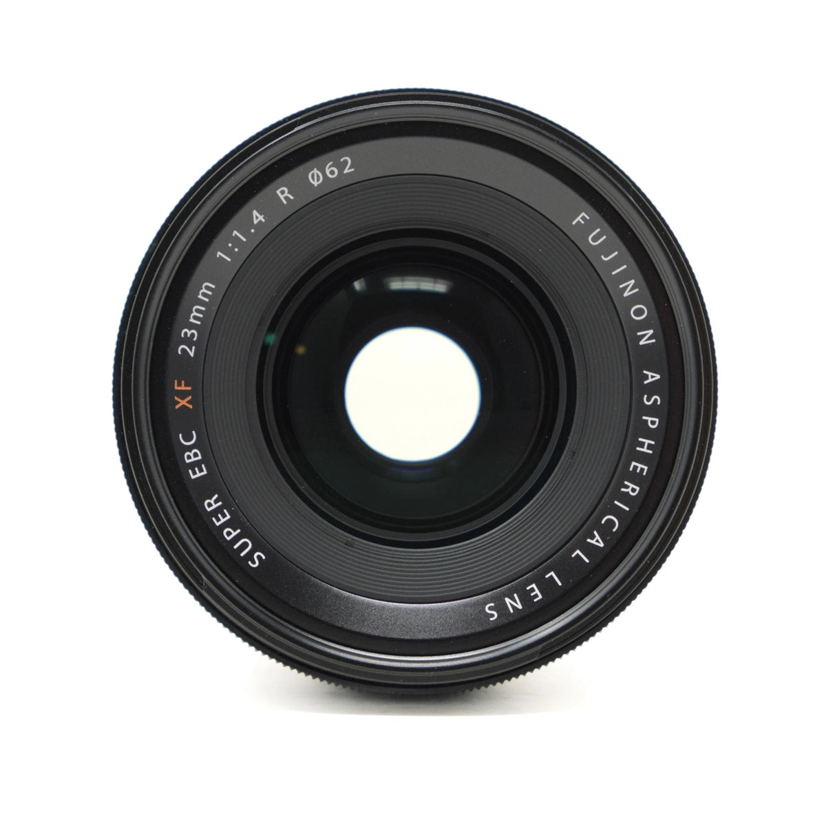 Camera lens with 'Fujifilm' branding on a white background