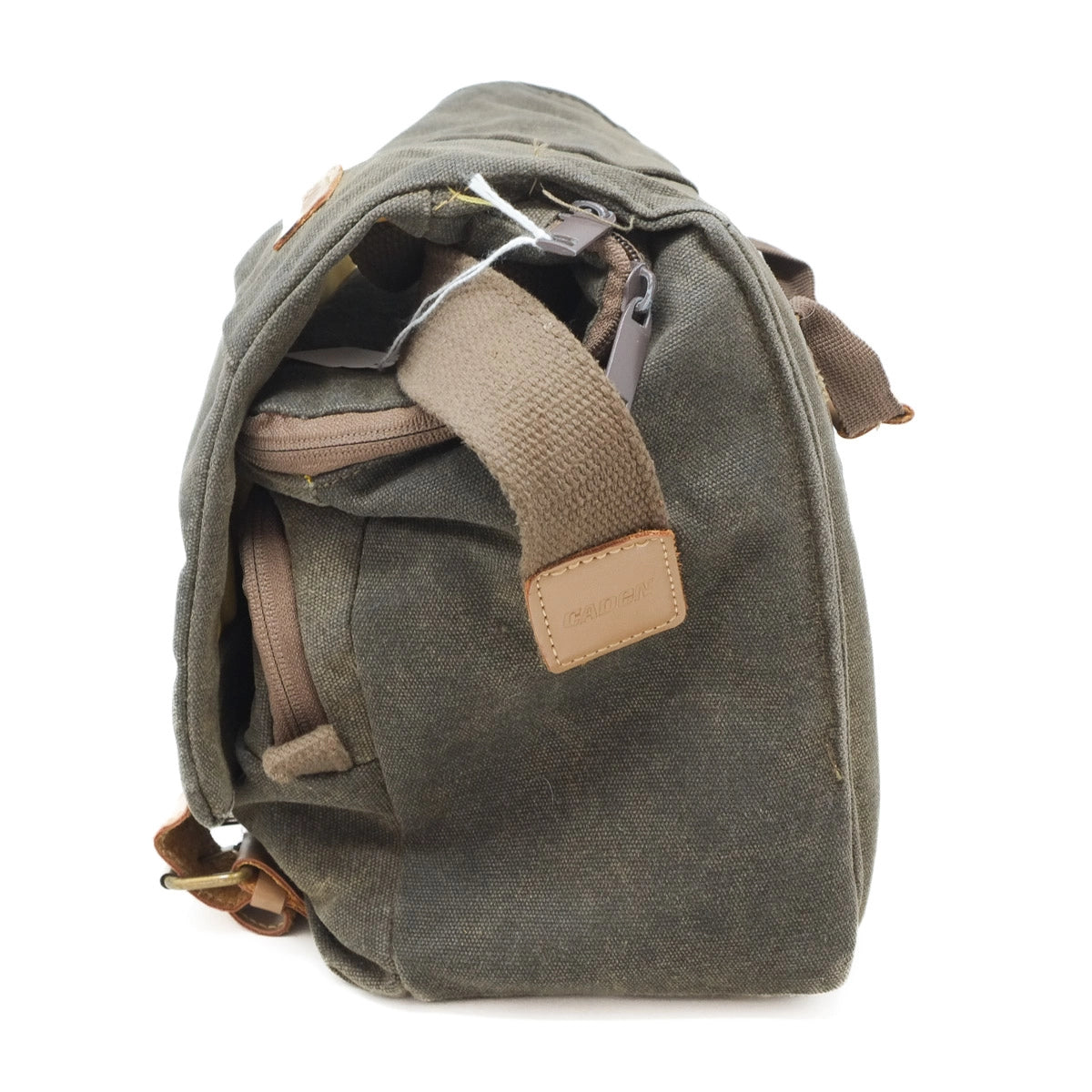 Used Gaden Canvas classic shoulder bag - side angle