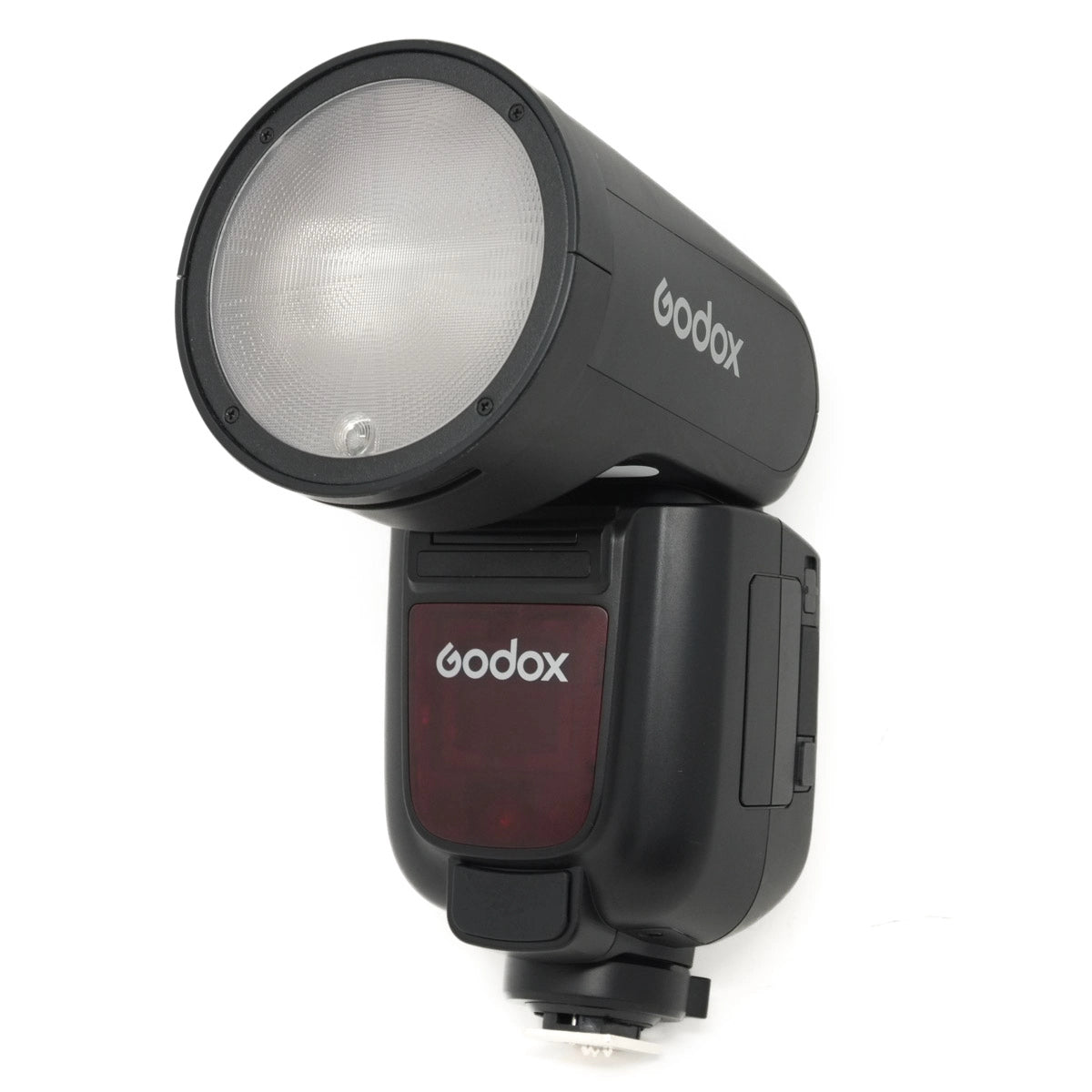 Godox camera flash on a white background