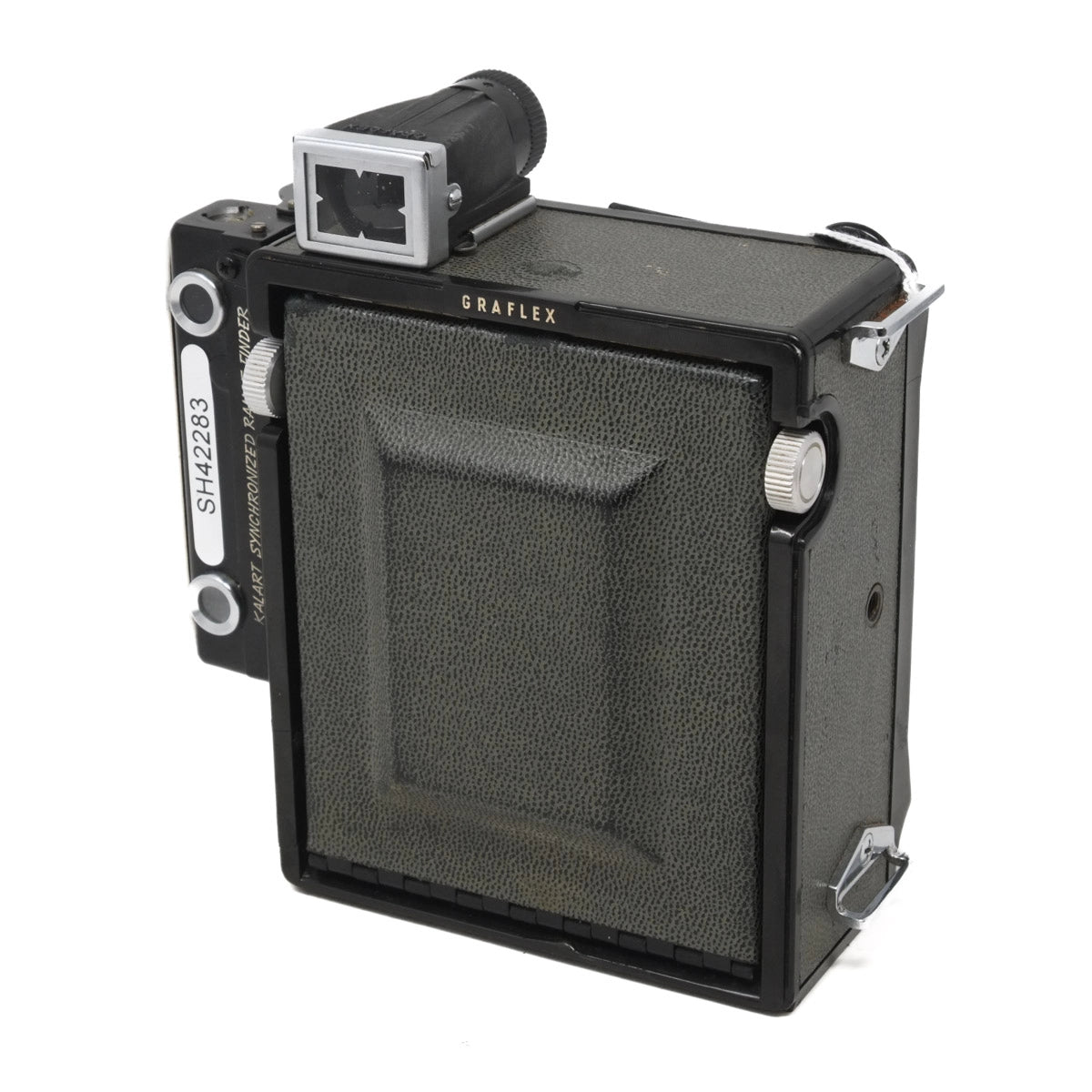 Used Graflex Century Graphic with 105mm F4.5 Ysarex Lens - Front angle (folded)