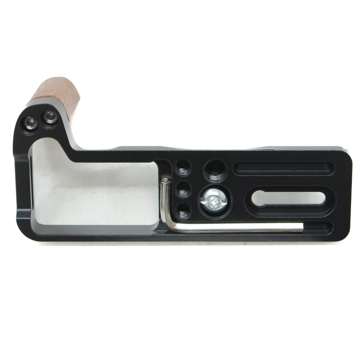 Used Grip for FujiFilm X-T3 Grip with wood grip - bottom angle