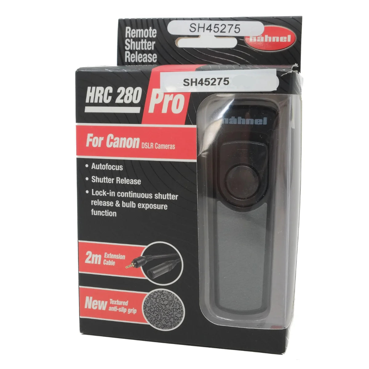 Used Hama HRC 280 Pro remote for Canon DSLR - front angle inside box