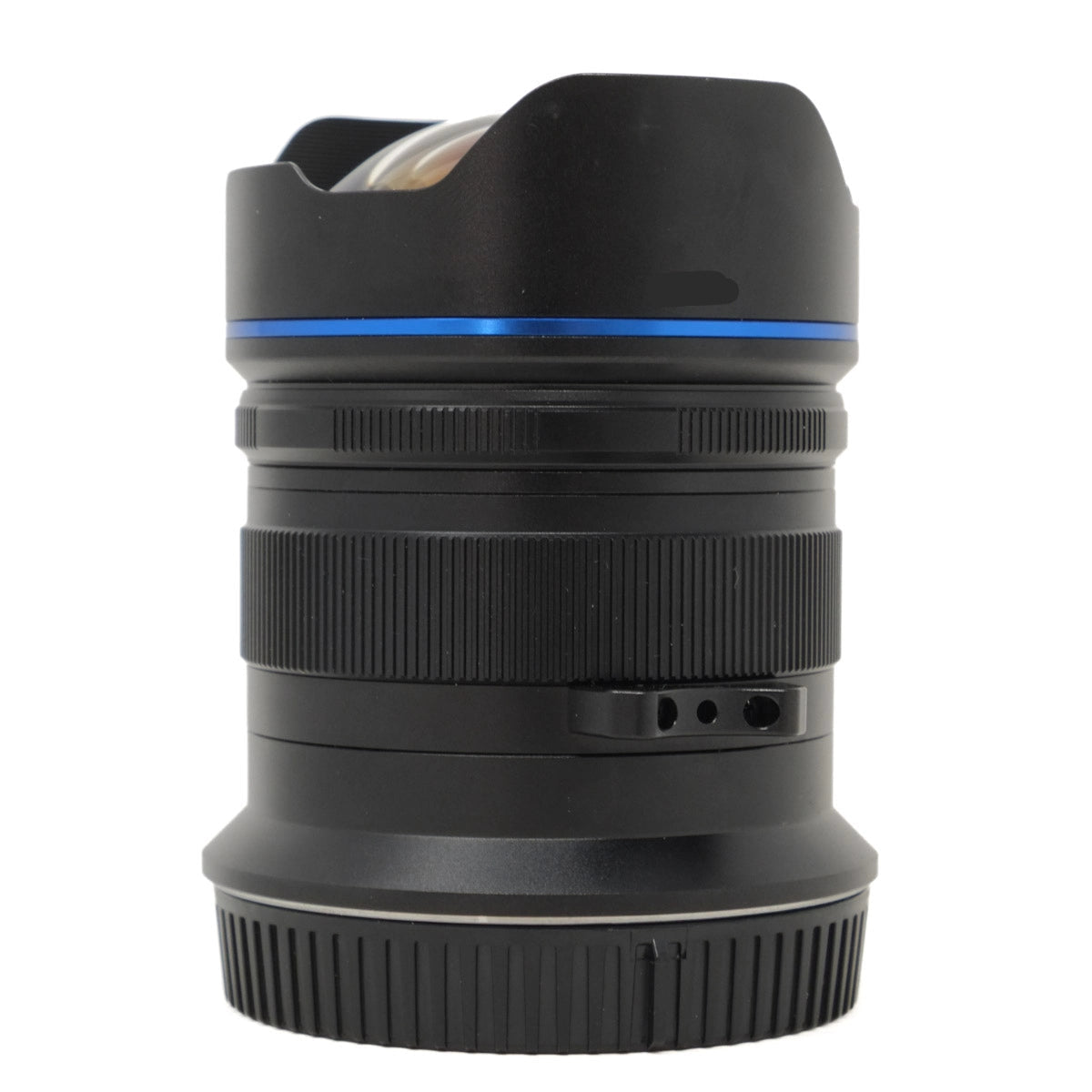 Camera lens with a white background