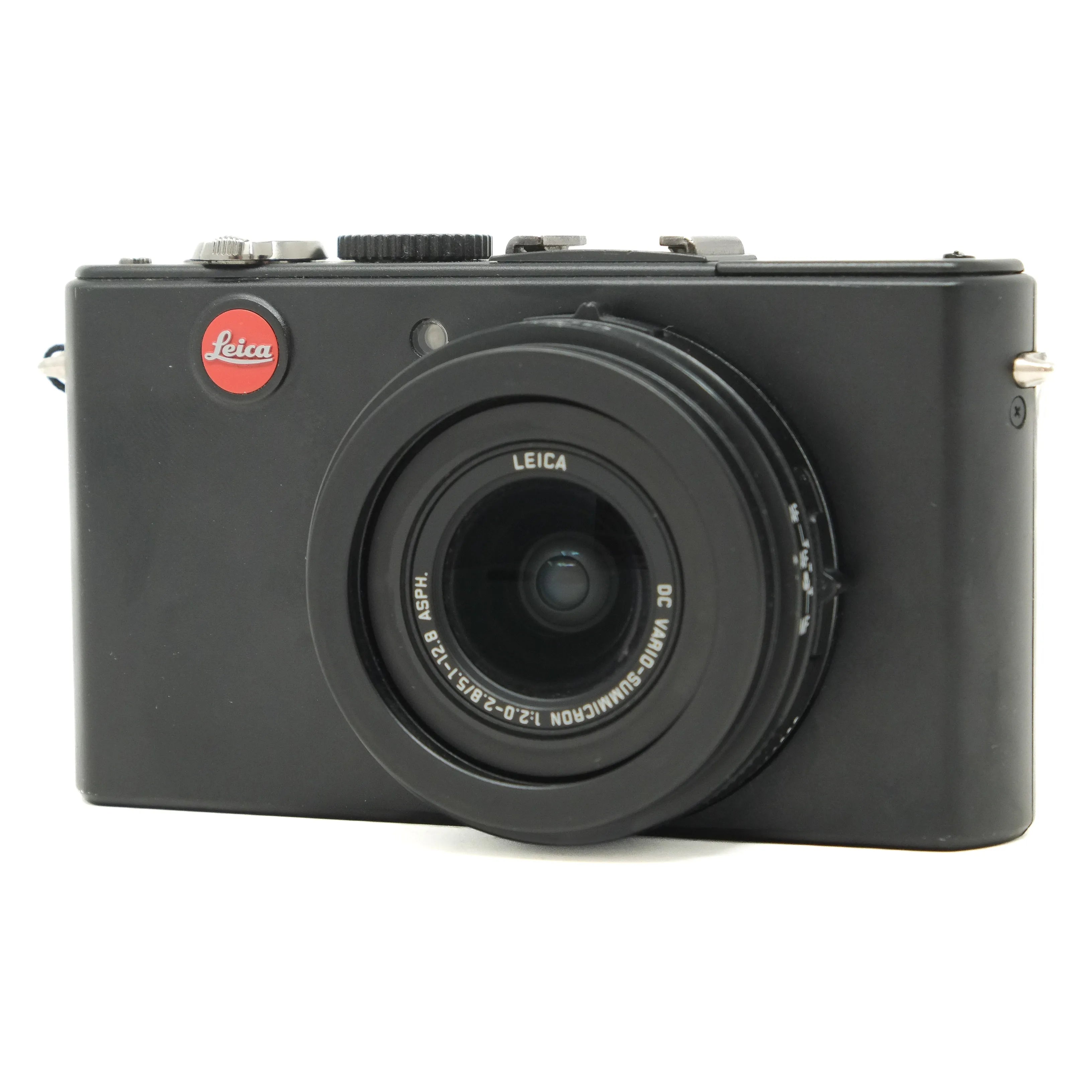 Black Leica camera on a white background