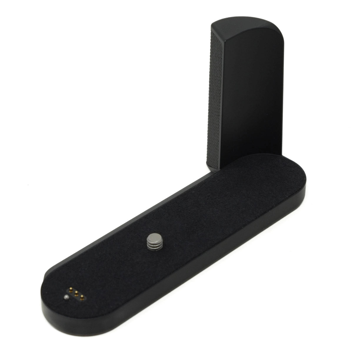 Black electronic device on a white background