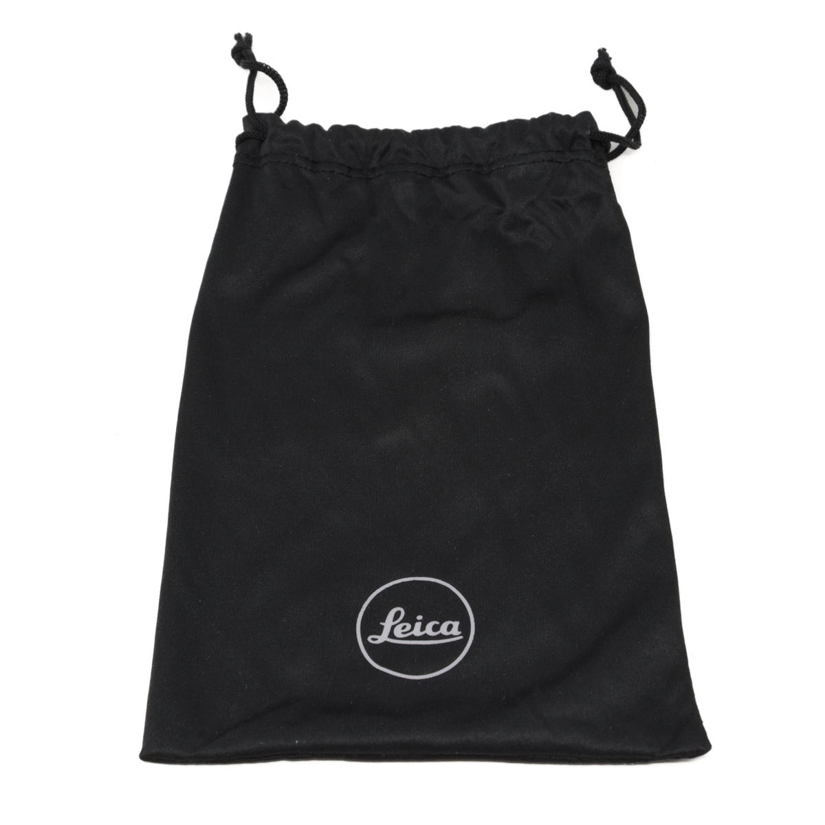 Black drawstring bag with Leica logo on a white background
