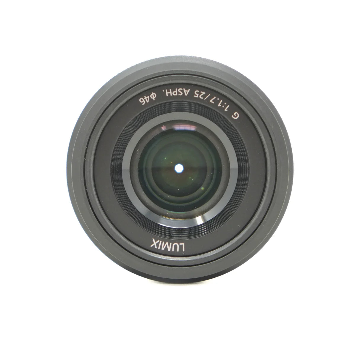 Used Lumix G 25mm f1.7 ASPH Lens - top angle