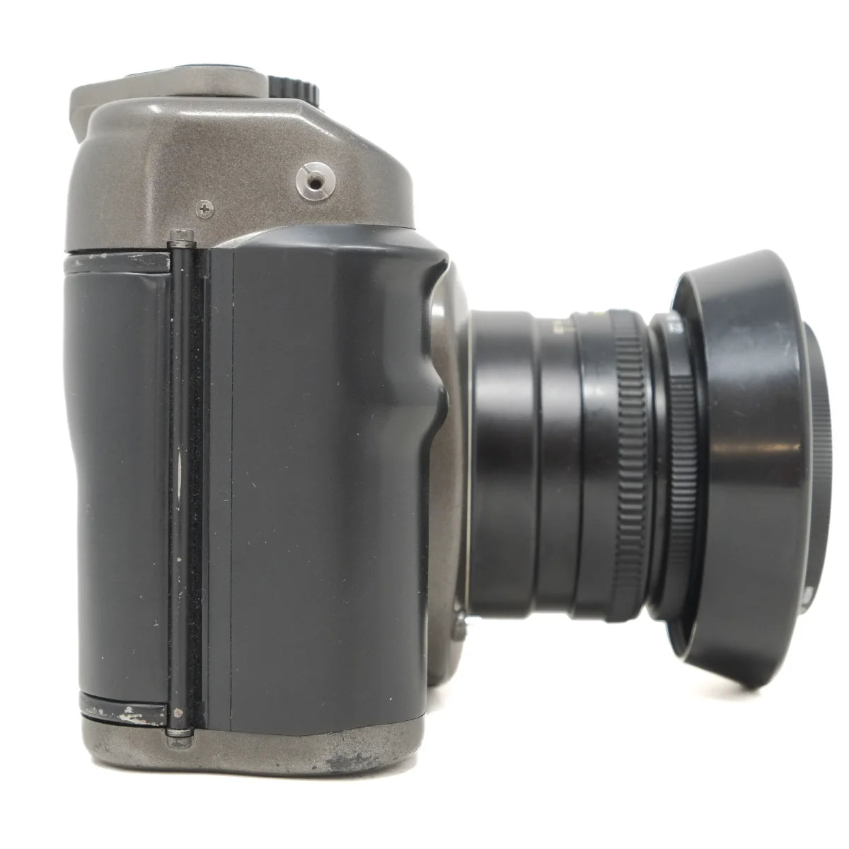 Used Mamiya 7 Film Camera + 65mm f4 Lens - Early Batch 'Sample' - side angle