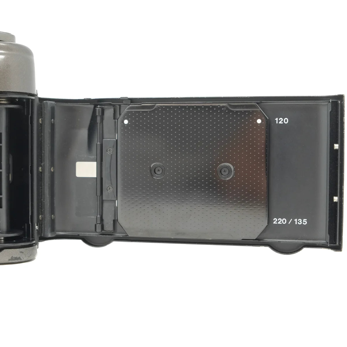 Used Mamiya 7 Film Camera + 65mm f4 Lens - Early Batch 'Sample' - inside angle