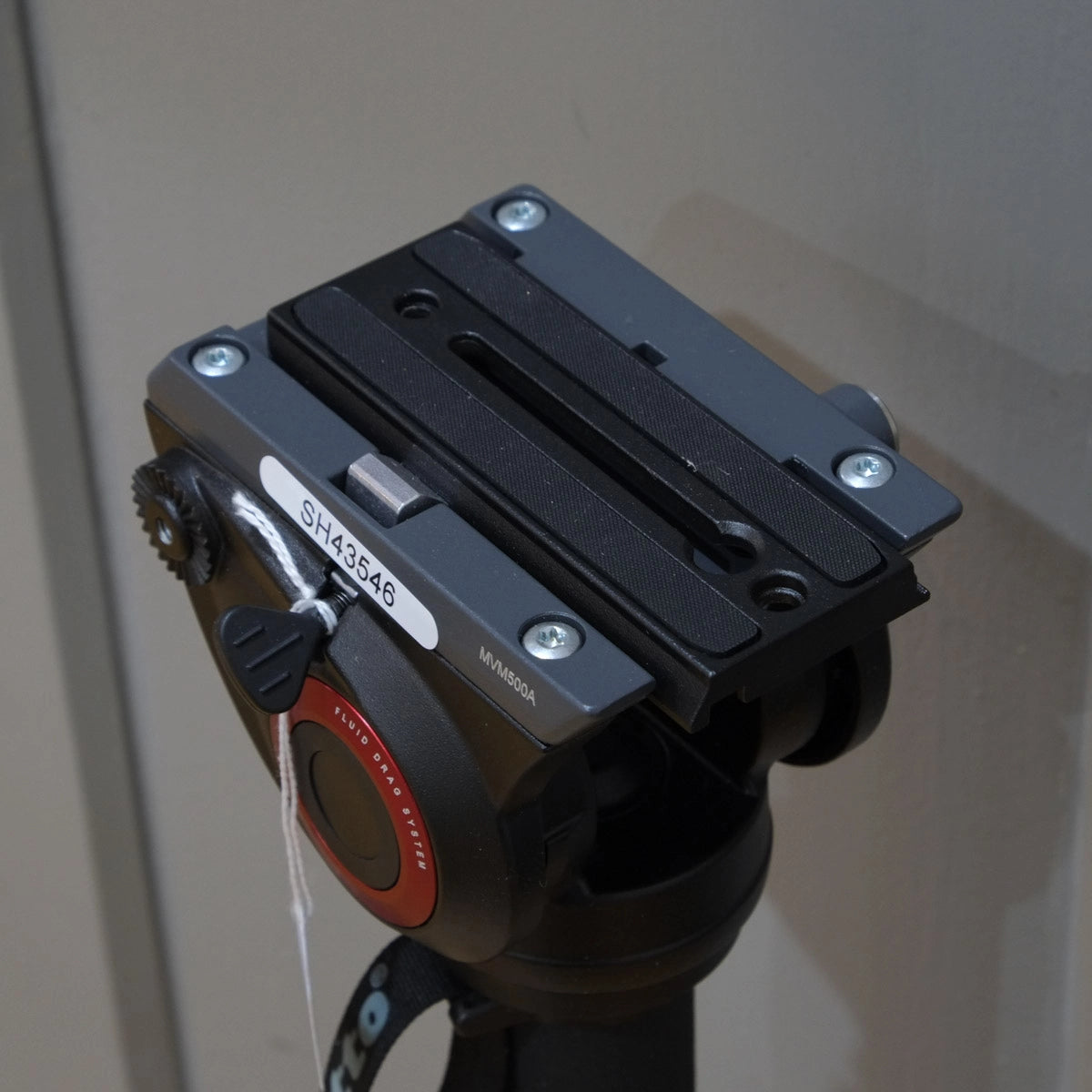 Used Manfrotto MVM500A Monopod with feet and video fluid head - top angle