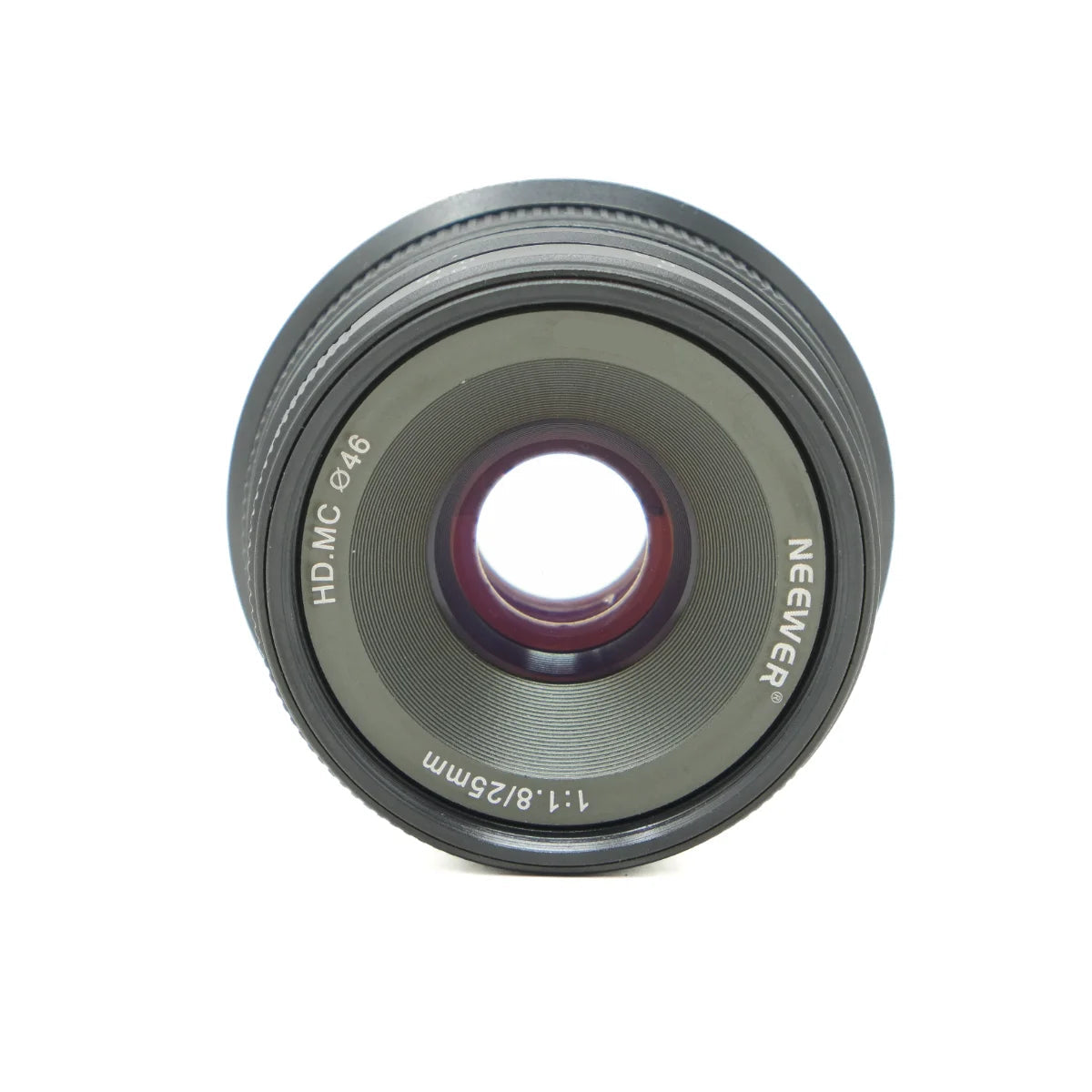 Used Neewer 25mm F1.8 lens in Canon EF-M - top angle
