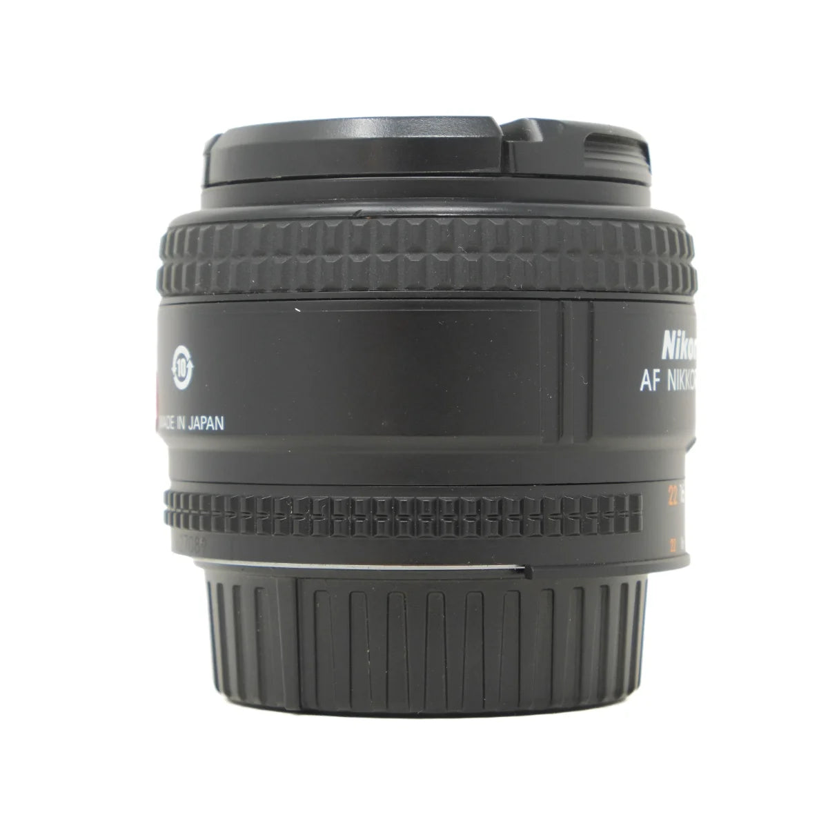 Used Nikon AF 35mm F2 D Prime lens - side angle